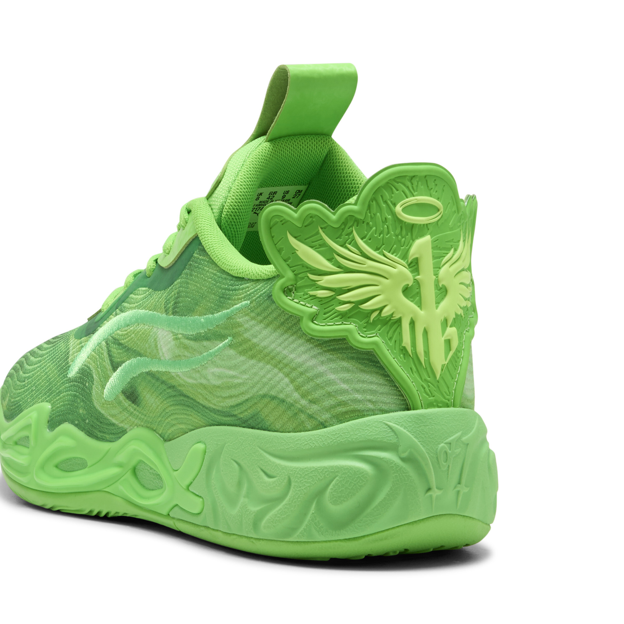 PUMA MB.04 Lo Team uniseks basketbalschoenen, Groen, Maat 42,5 thumbnail 6