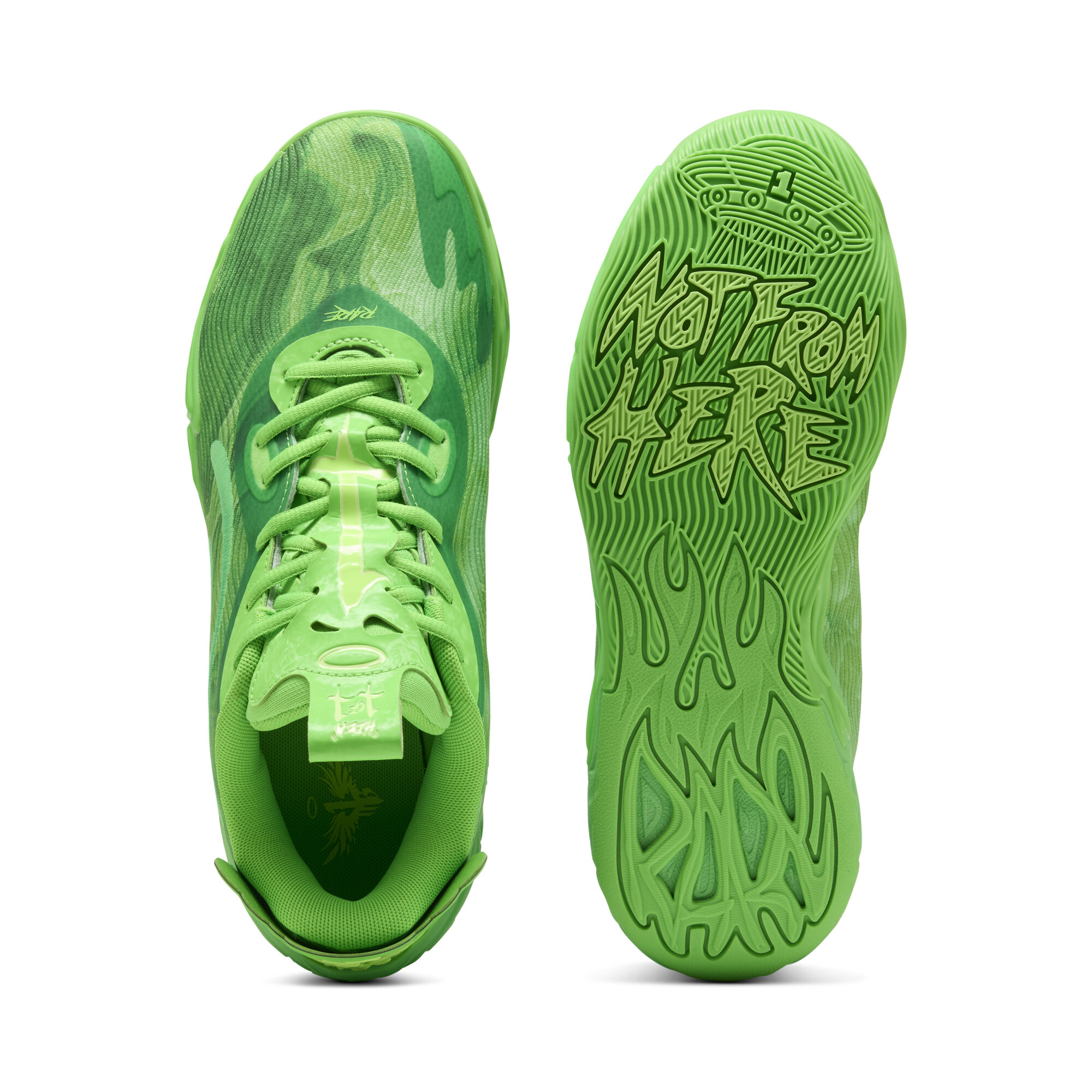 PUMA MB.04 Lo Team uniseks basketbalschoenen, Groen, Maat 42,5 thumbnail 5