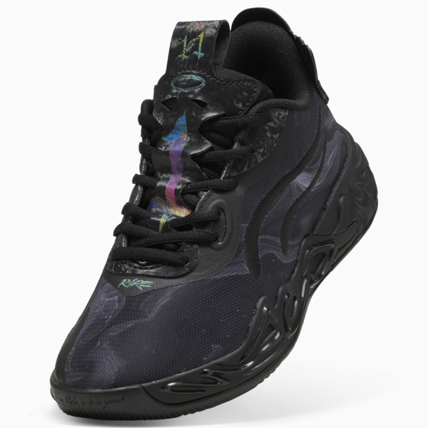 Tenis de básquet MB.04 Lo Team para adolescentes, PUMA Black-Dark Amethyst, large-MEX