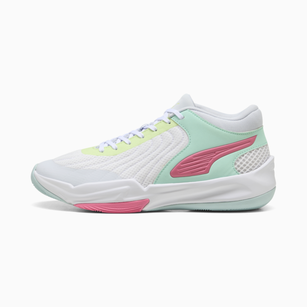 Court Pro 2 Basketball Shoes Unisex, PUMA White-Mint Melt-Nitro Blue, large-ZAF