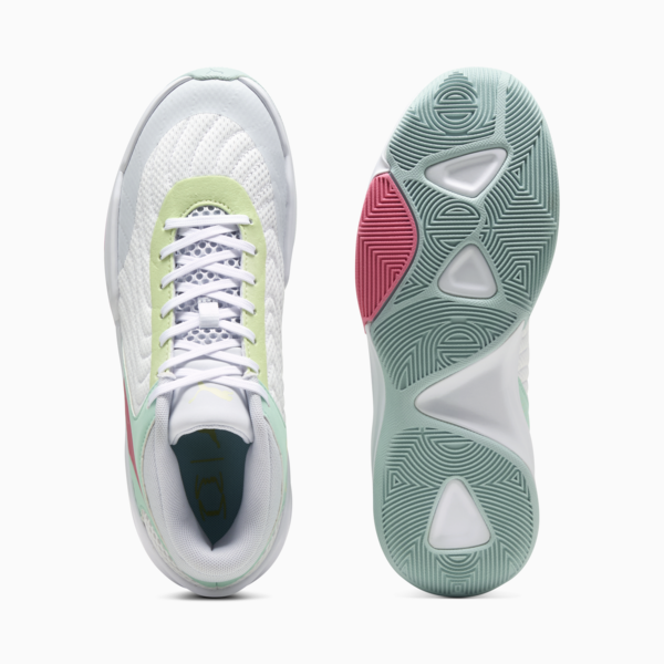 Court Pro 2 Basketball Shoes Unisex, PUMA White-Mint Melt-Nitro Blue, large-ZAF