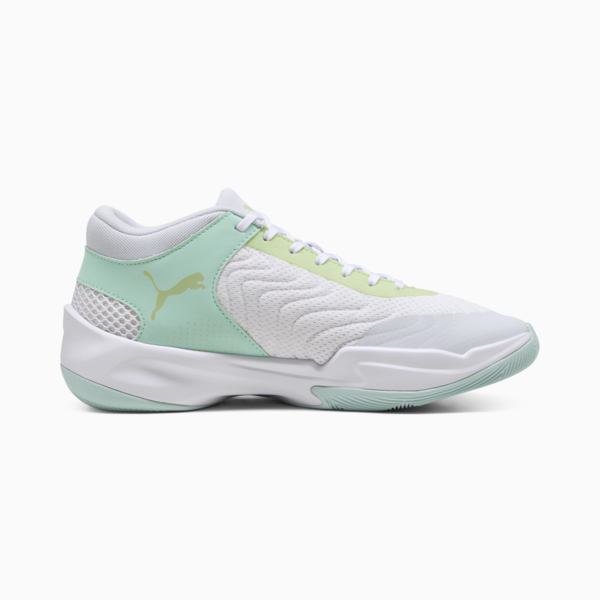 Court Pro 2 Basketball Shoes Unisex, PUMA White-Mint Melt-Nitro Blue, large-ZAF