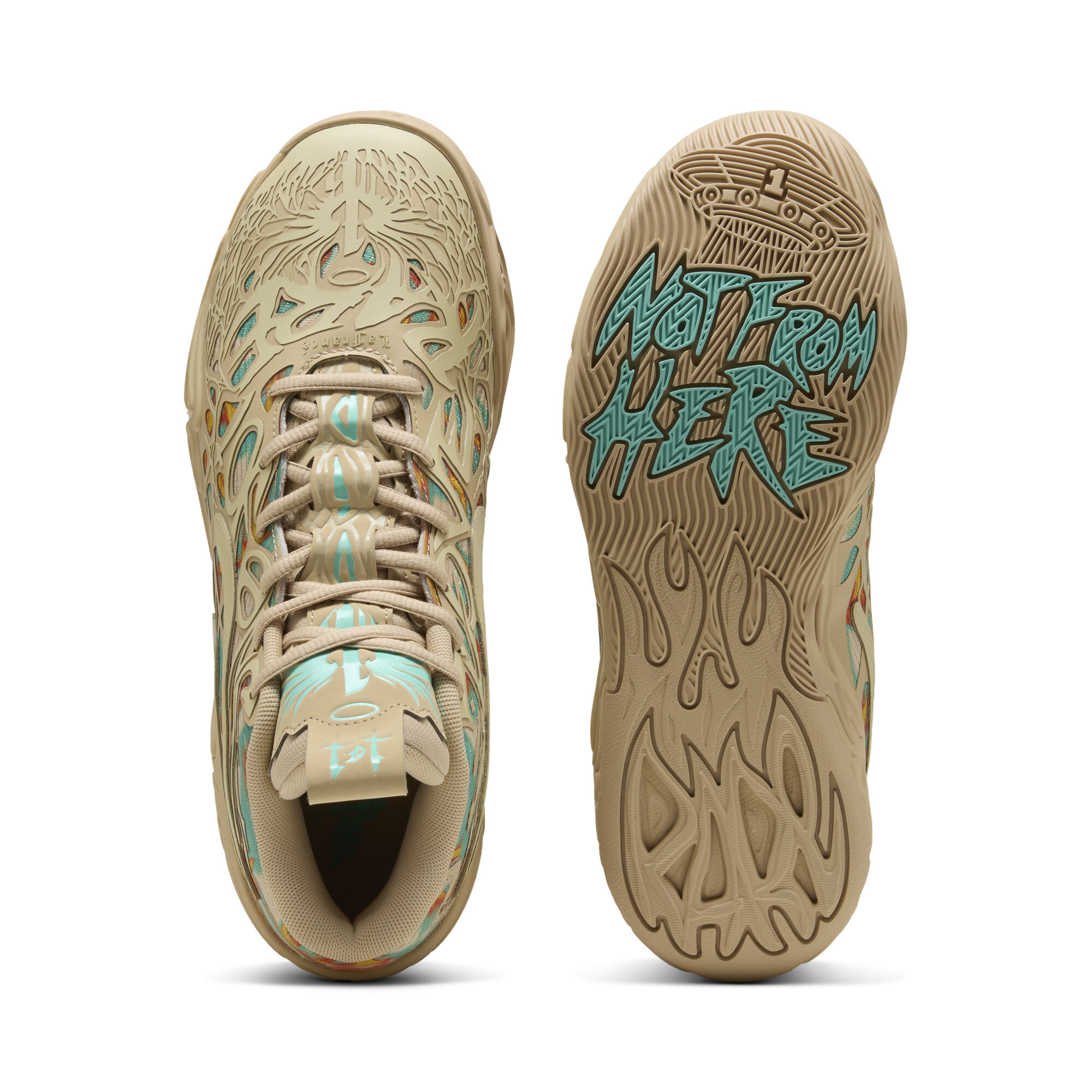 PUMA MB.04 Flare uniseks basketbalschoenen, Oranje, Maat 44,5 thumbnail 5