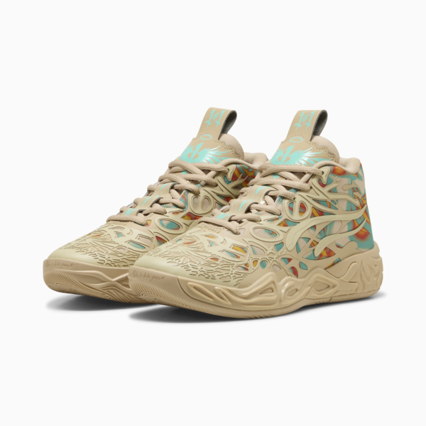 Tenis de básquet MB.04 Flare para adolescentes, Light Sand-Aquatic-Orange Glo, large-MEX