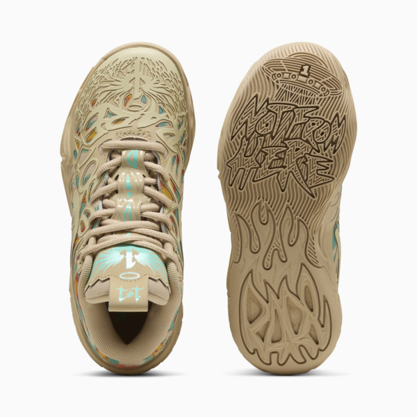 Tenis de básquet MB.04 Flare para adolescentes, Light Sand-Aquatic-Orange Glo, large-MEX