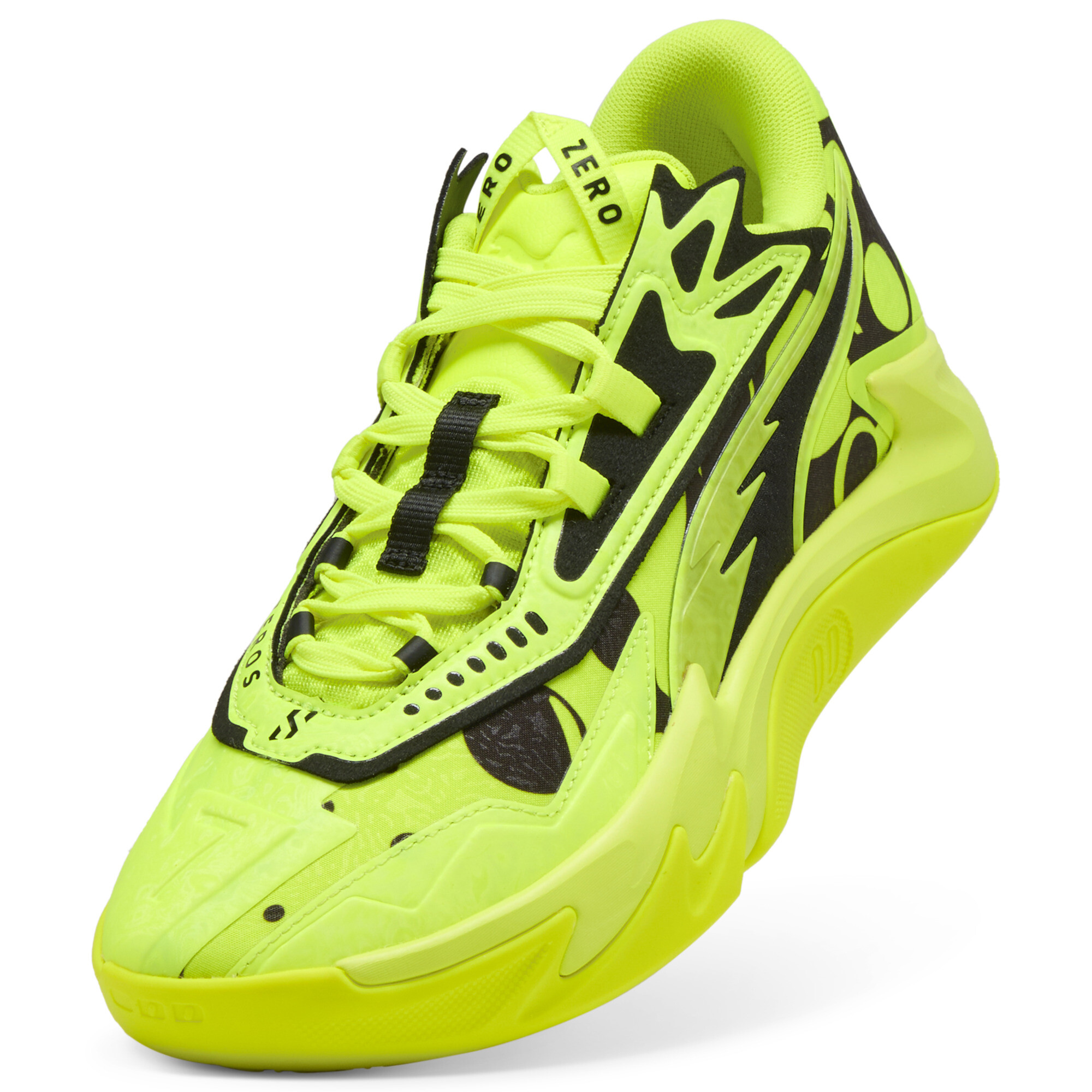 PUMA Scoot Zeros II uniseks basketbalschoenen, Zwart/Geel, Maat 53,5 thumbnail 3