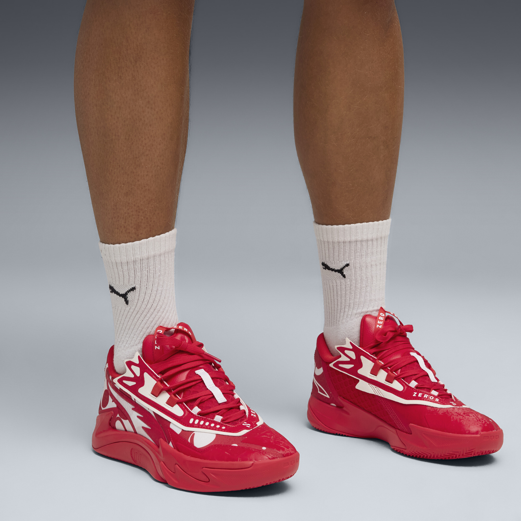 PUMA Scoot Zeros II uniseks basketbalschoenen, Rood/Wit, Maat 41 thumbnail 9