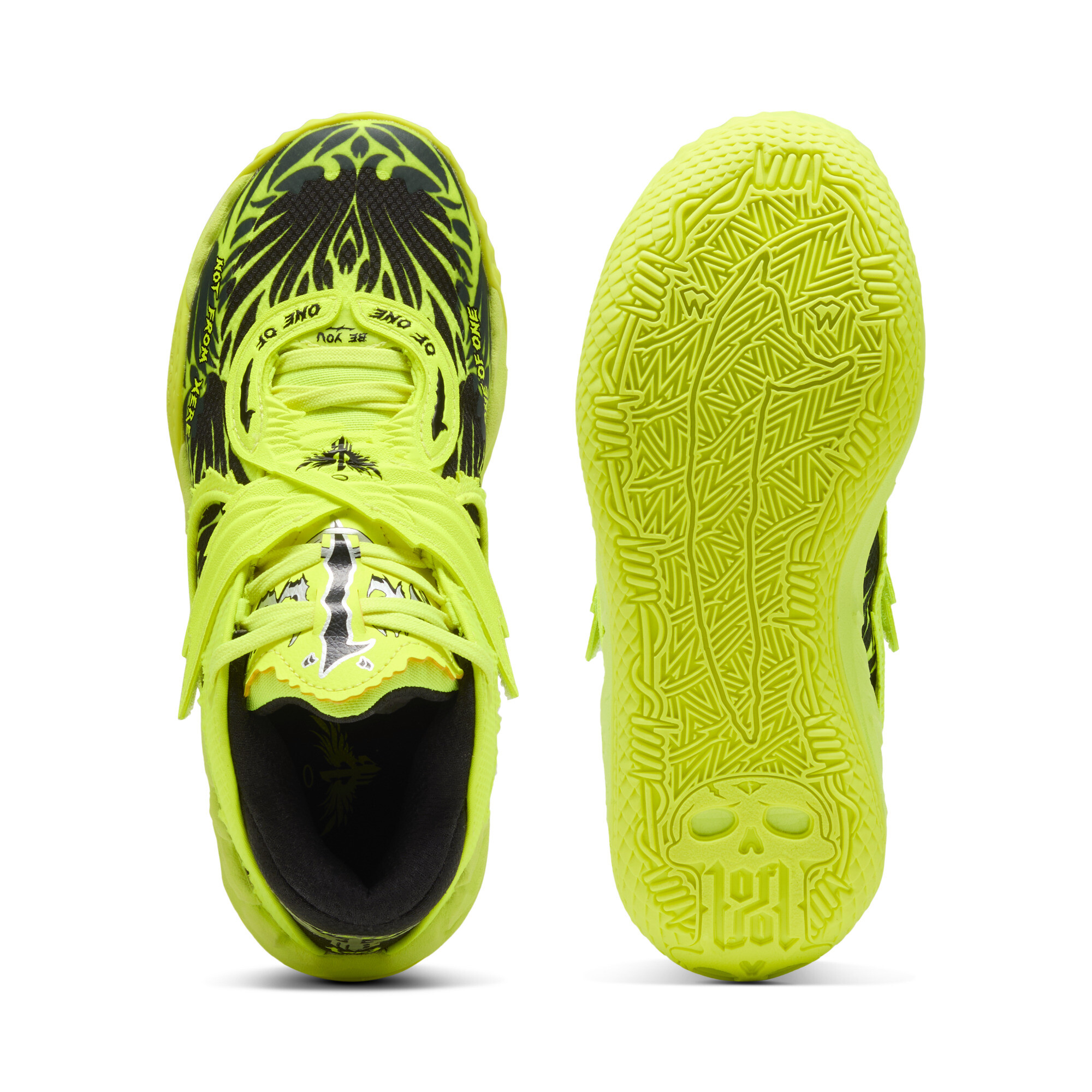 PUMA MB.05 Voltage basketbalschoenen, Zwart/Geel, Maat 39 thumbnail 5