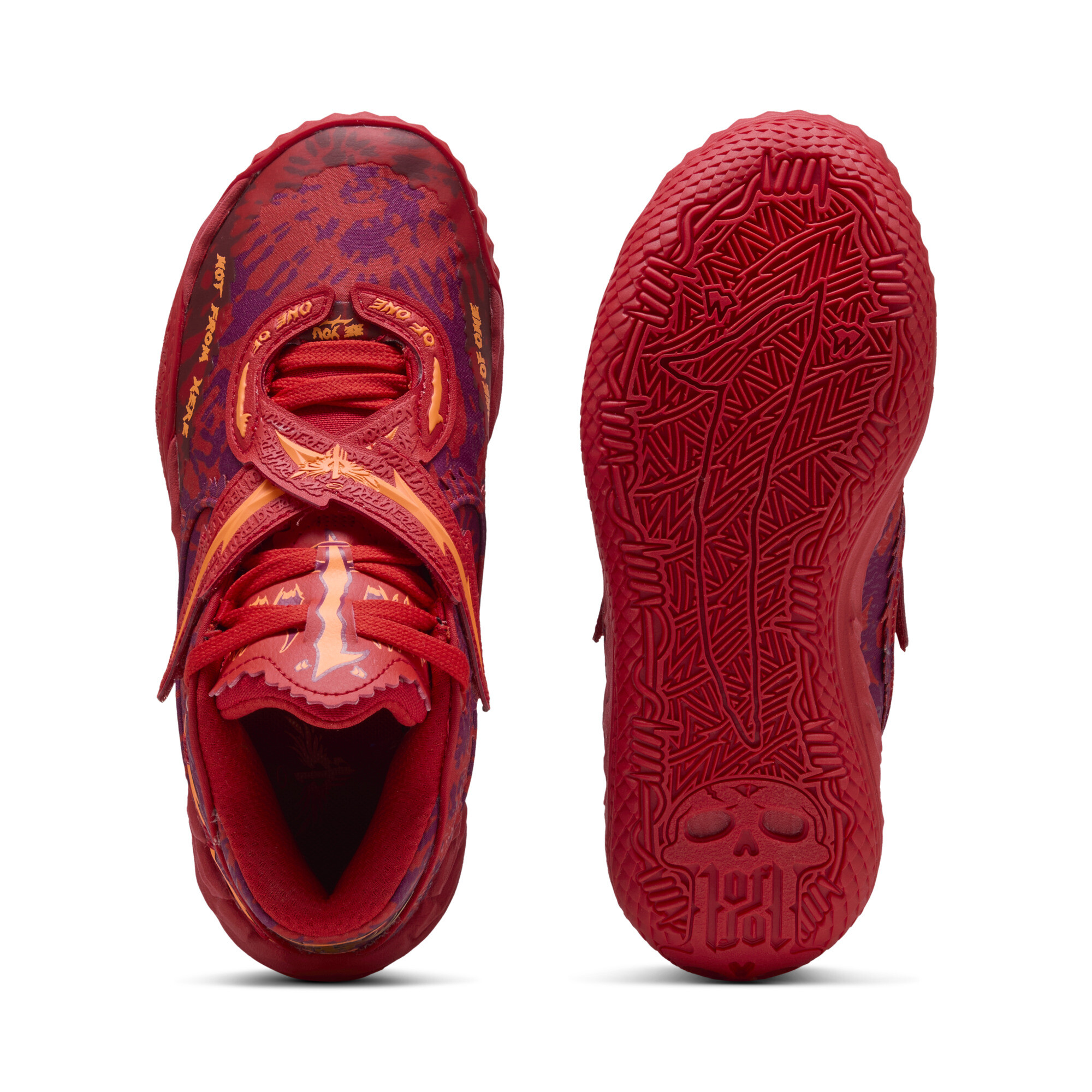 PUMA MB.05 Crowd Surf basketbalschoenen, Rood/Oranje, Maat 35,5 thumbnail 5