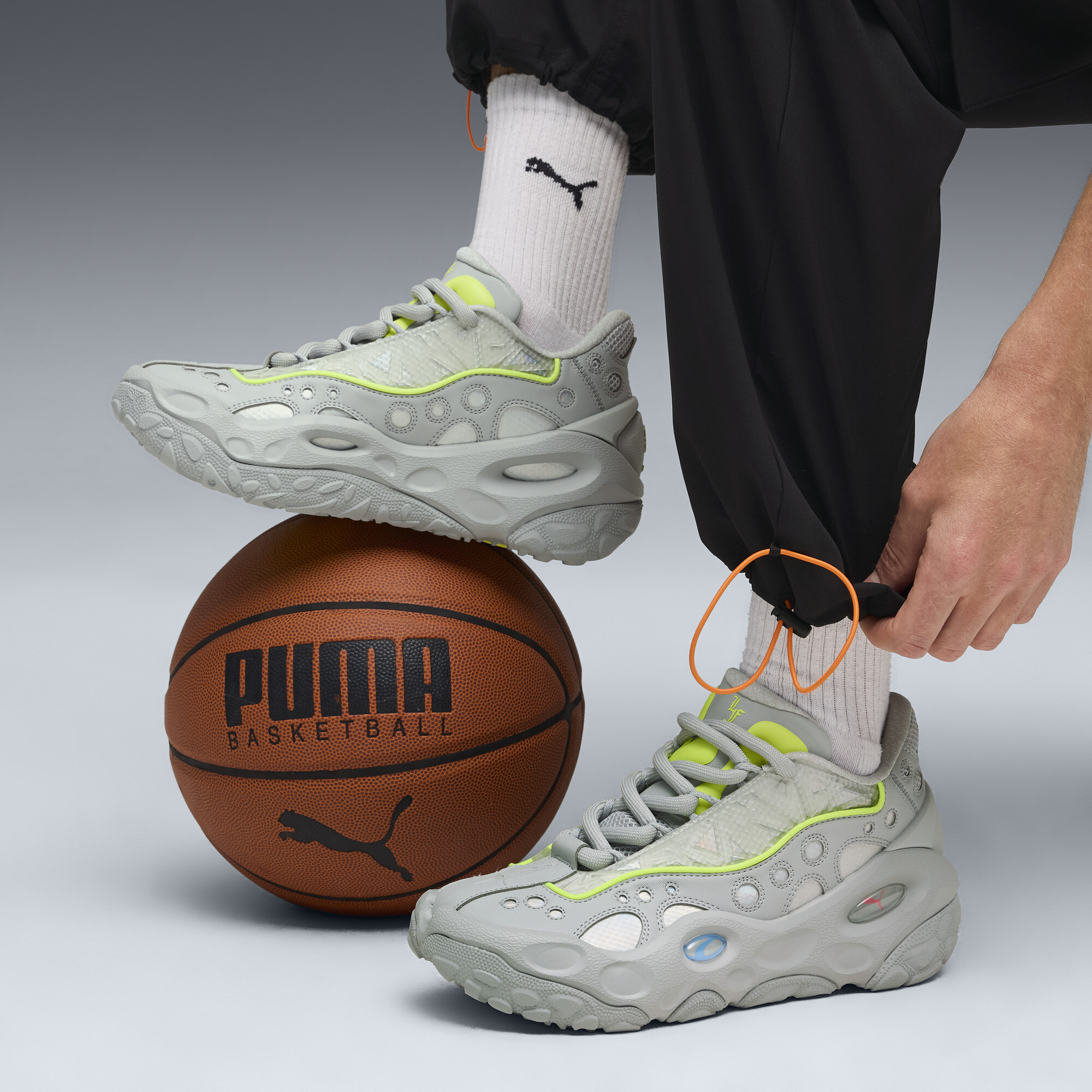 PUMA LaFrancÃ© RNR Solar uniseks sneakers, Grijs/Geel, Maat 44,5 thumbnail 7