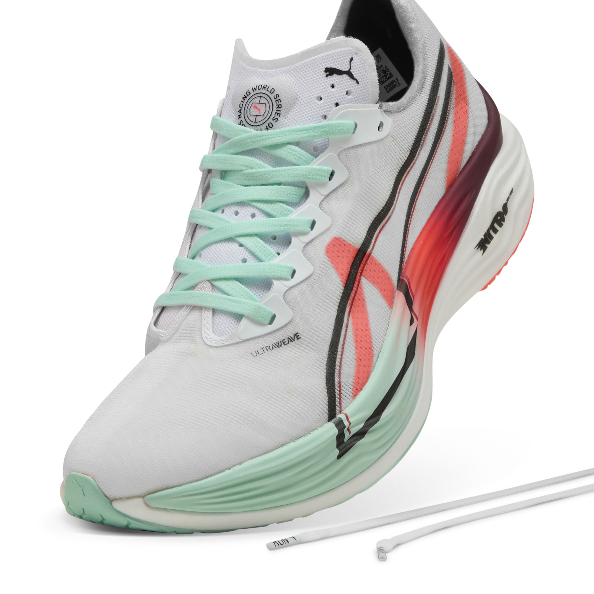 PUMA x HYROX Deviate NITROâ¢Elite 3 hardloopschoenen voor Dames, Rood/Wit, Maat 38,5 thumbnail 3