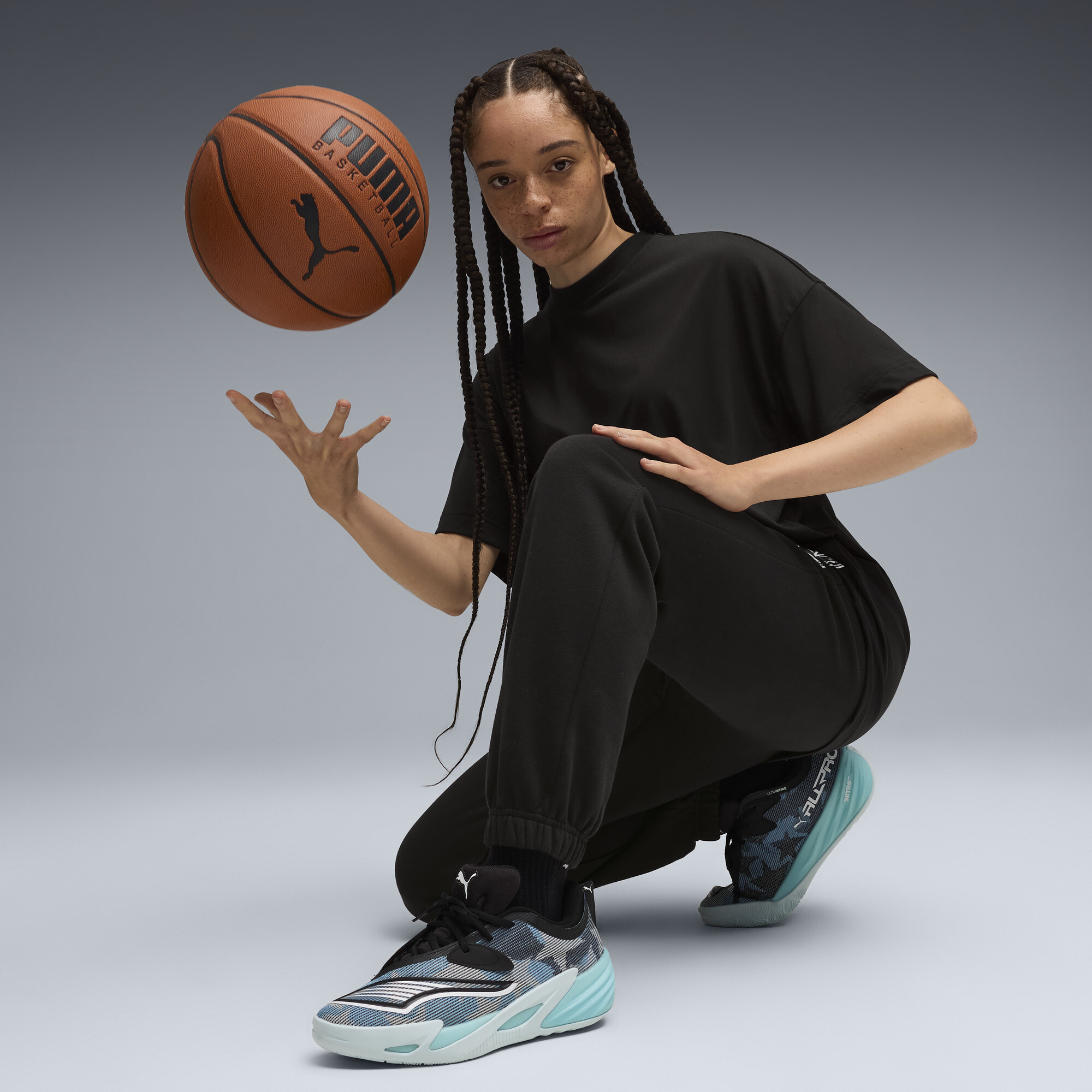 PUMA All-Pro NITROâ¢ 2 uniseks basketbalschoenen, Blauw/Wit, Maat 44,5 thumbnail 7