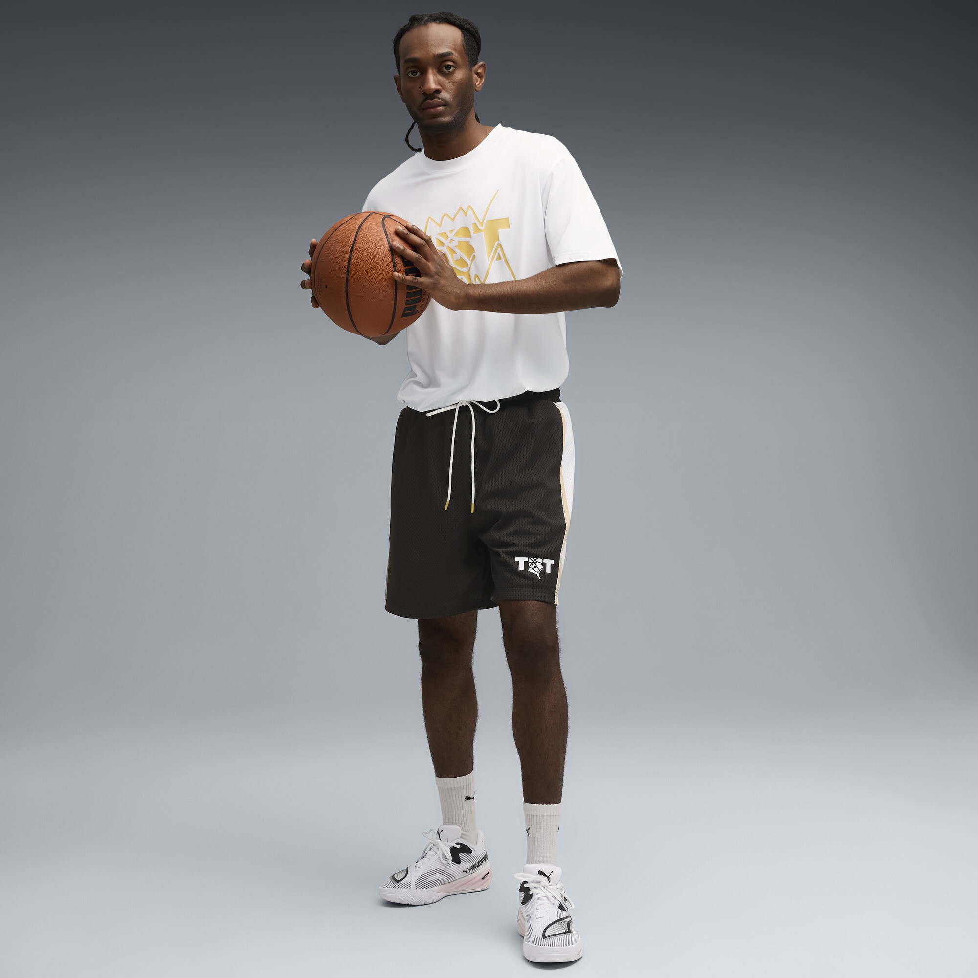 PUMA All-Pro NITROâ¢ 2 uniseks basketbalschoenen, Zwart/Wit, Maat 43 thumbnail 7