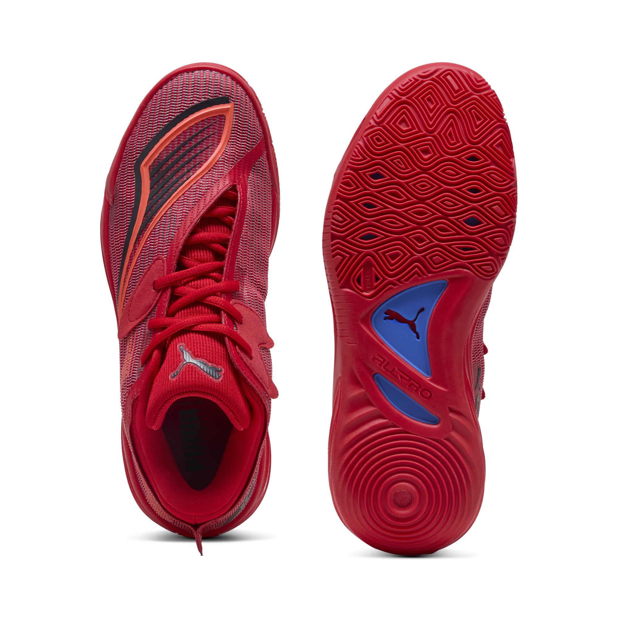 PUMA All-Pro NITROâ¢ 2 uniseks basketbalschoenen, Blauw/Rood, Maat 40 thumbnail 4