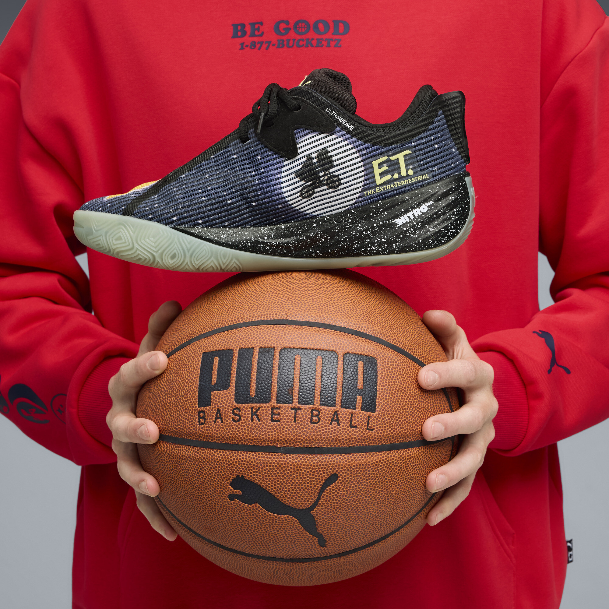 PUMA All-Pro NITROâ¢ 2 E.T. uniseks basketbalschoenen, Blauw/Zwart, Maat 45 thumbnail 10
