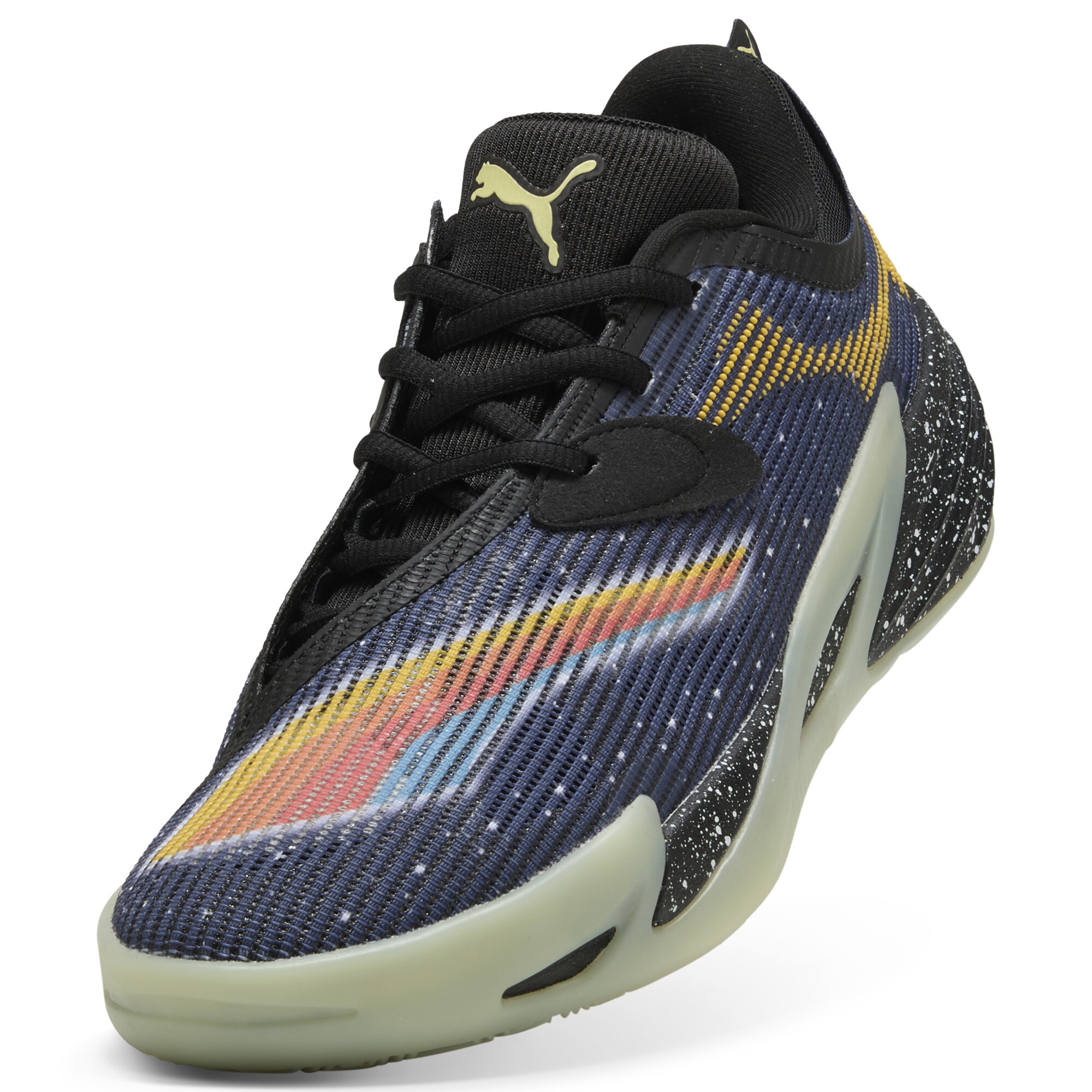 PUMA All-Pro NITROâ¢ 2 E.T. uniseks basketbalschoenen, Blauw/Zwart, Maat 45 thumbnail 4