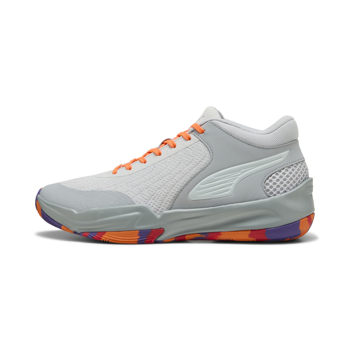 Court Pro 2 Marble Basketball Shoes Unisex in Cool Mid Gray/Team Violet by PUMA, UK 10.5