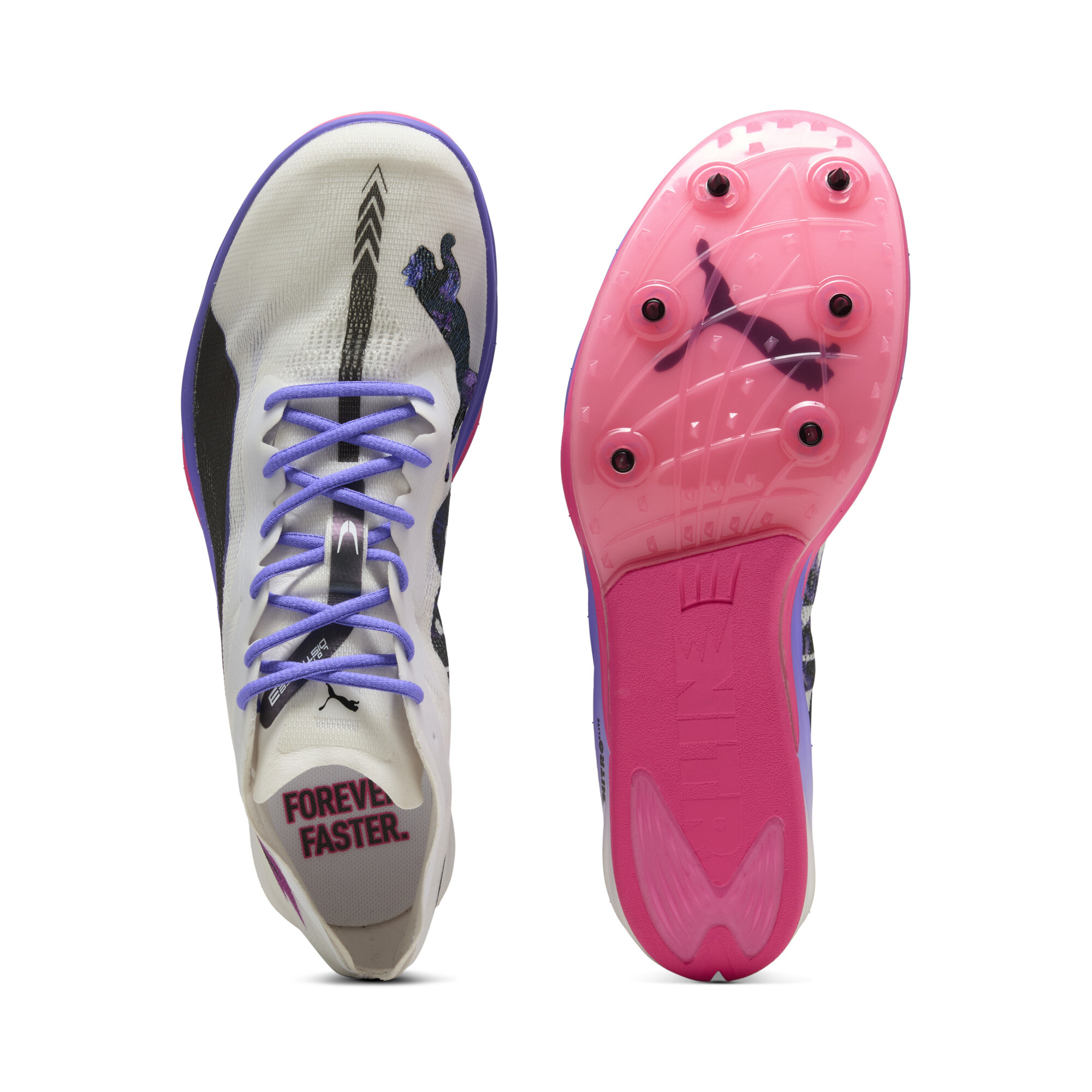 PUMA Long Distance NITROâ¢ Elite 3 DIGITOKYO uniseks atletiekschoenen, Roze/Zwart/Wit, Maat 43 thumbnail 4
