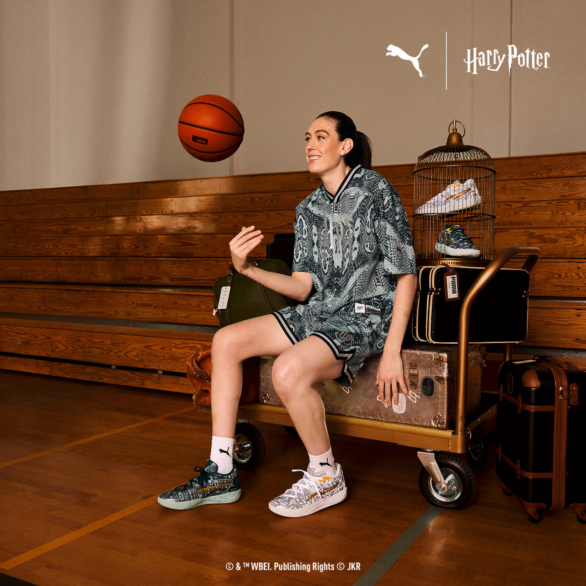 PUMA Stewie 4 Harry Potterâ¢ basketbalschoenen voor Dames, Groen/Wit, Maat 39 thumbnail 10