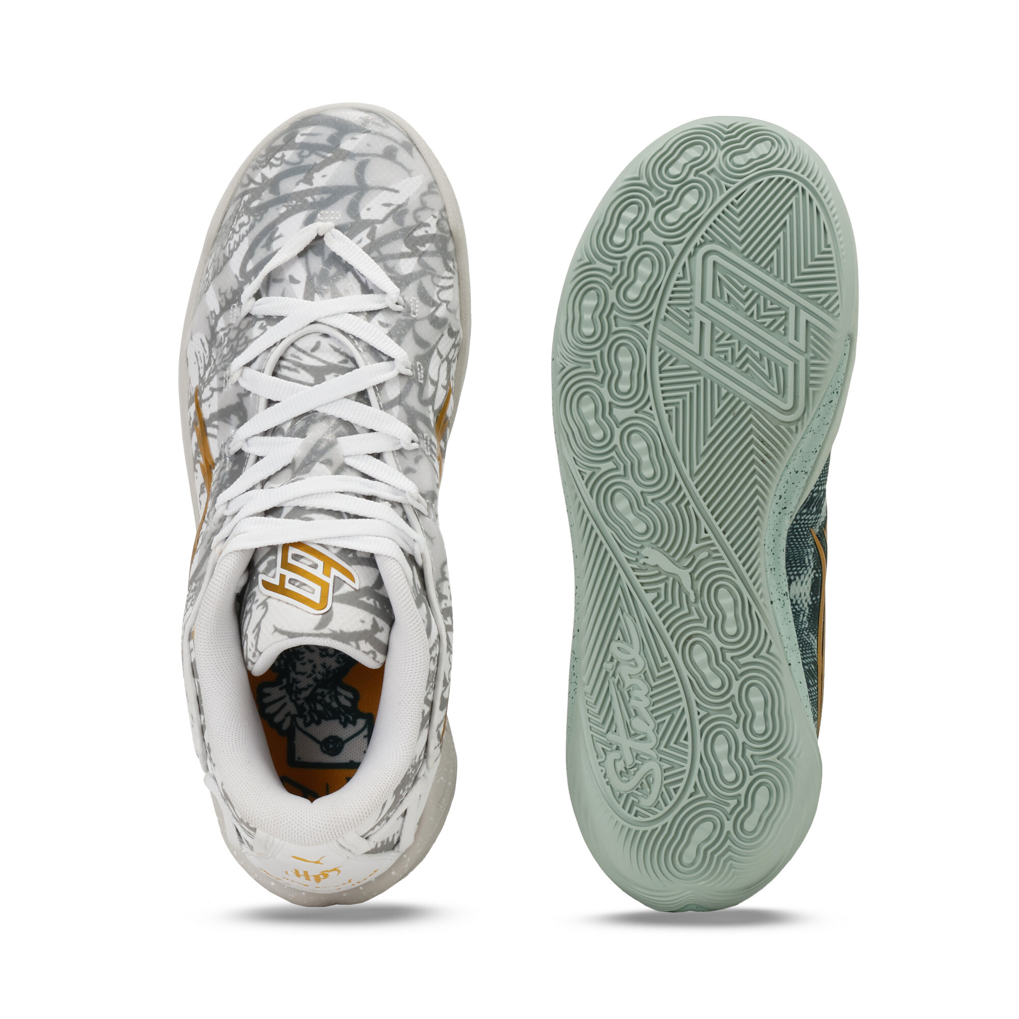 PUMA Stewie 4 Harry Potterâ¢ basketbalschoenen voor Dames, Groen/Wit, Maat 39 thumbnail 5