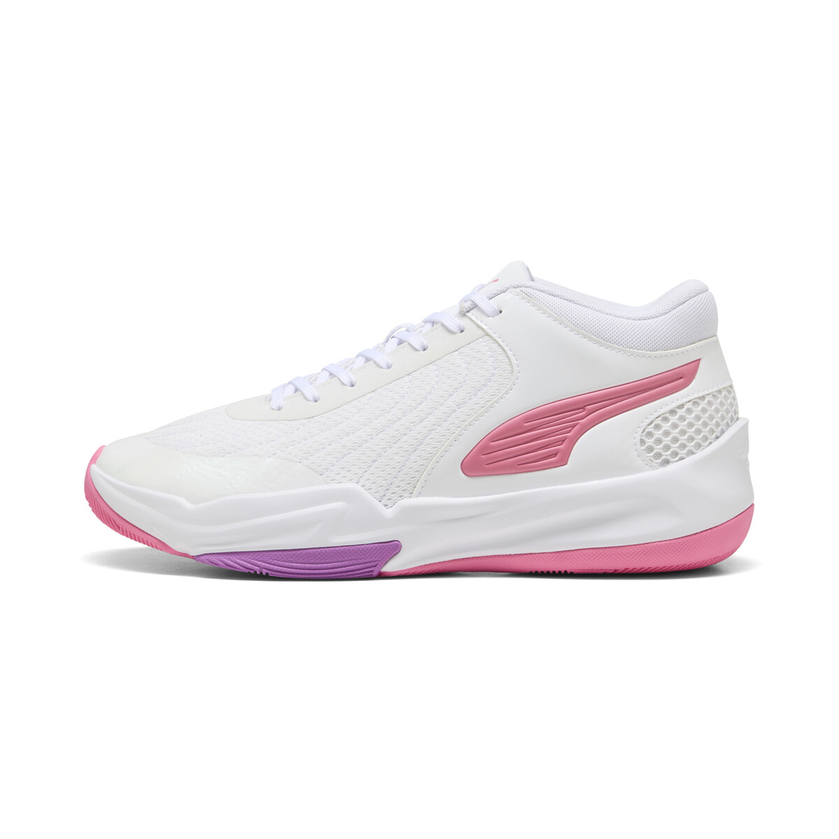 Court Pro 2 Metallic Basketball Shoes Unisex in Magic Rose/Pure Magenta Iridescent by PUMA, UK 9