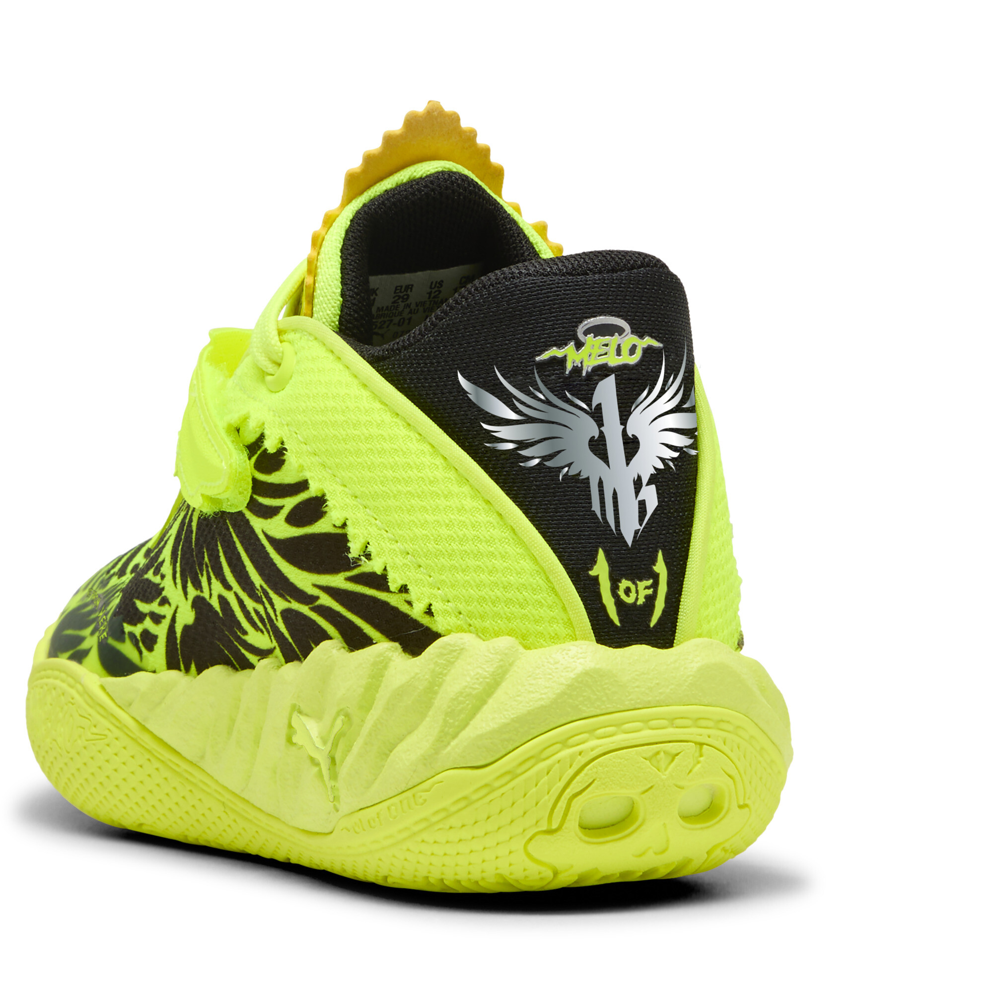 PUMA MB.05 Voltage basketbalschoenen, Zwart/Geel, Maat 35 thumbnail 5