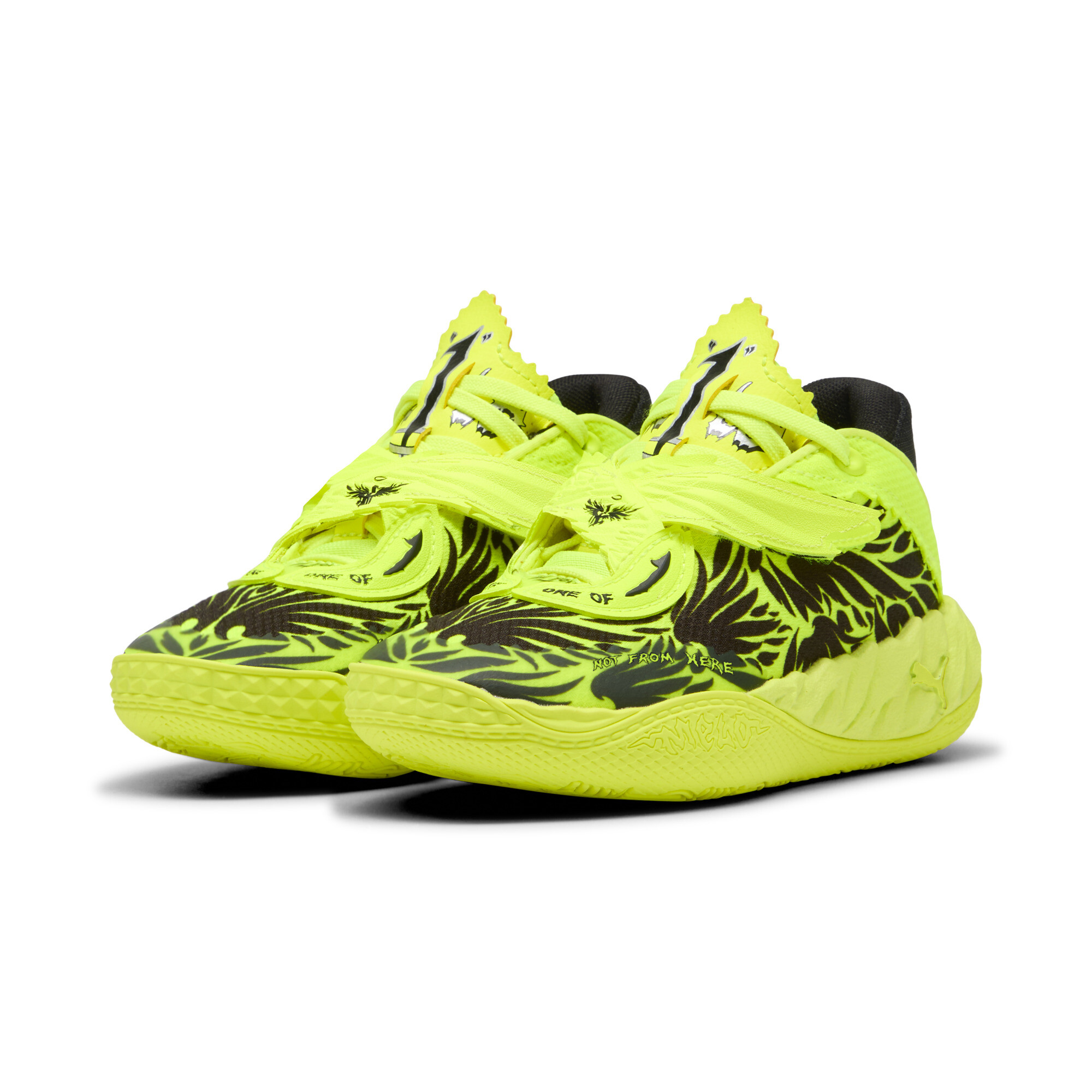 PUMA MB.05 Voltage basketbalschoenen, Zwart/Geel, Maat 35 thumbnail 6