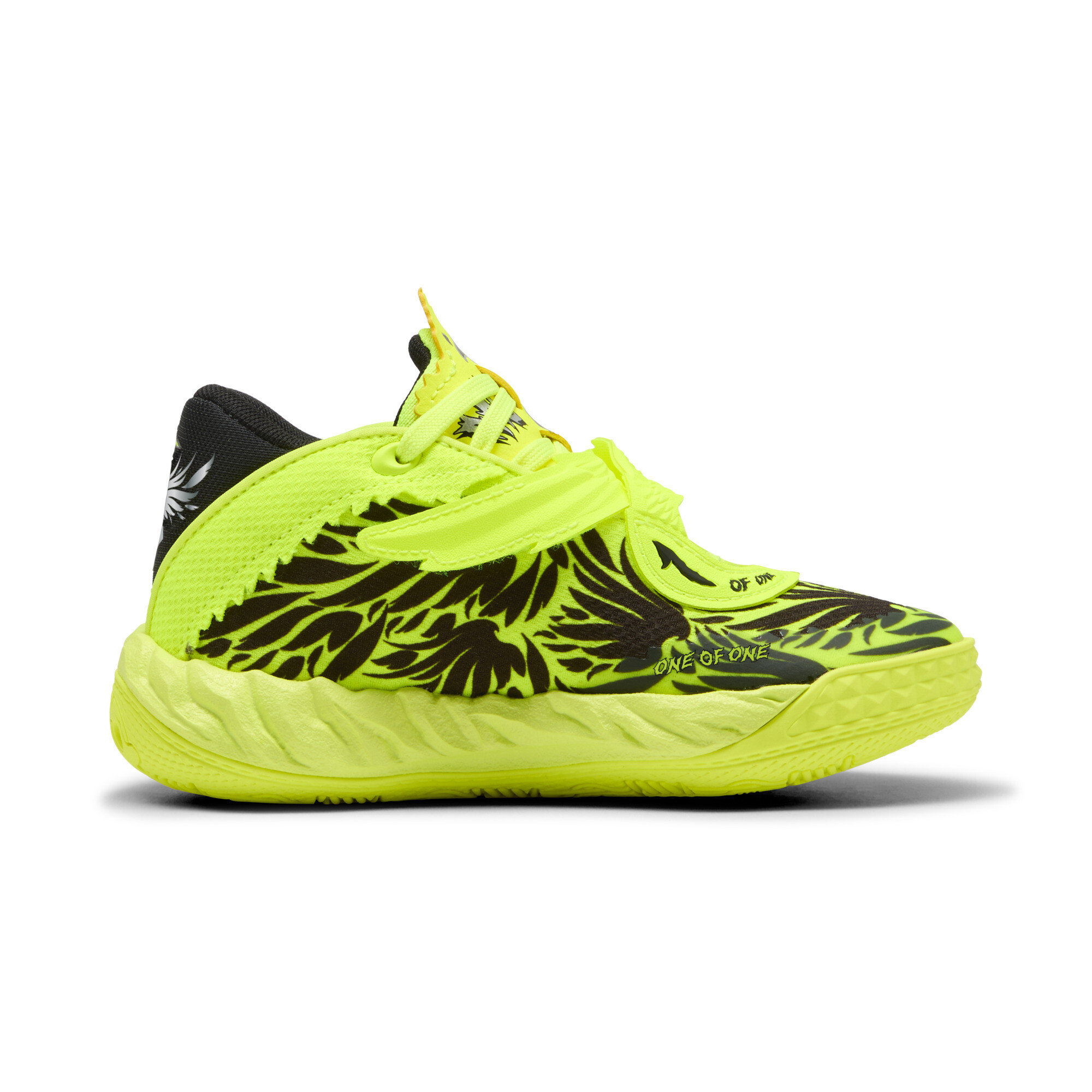 PUMA MB.05 Voltage basketbalschoenen, Zwart/Geel, Maat 35 thumbnail 3