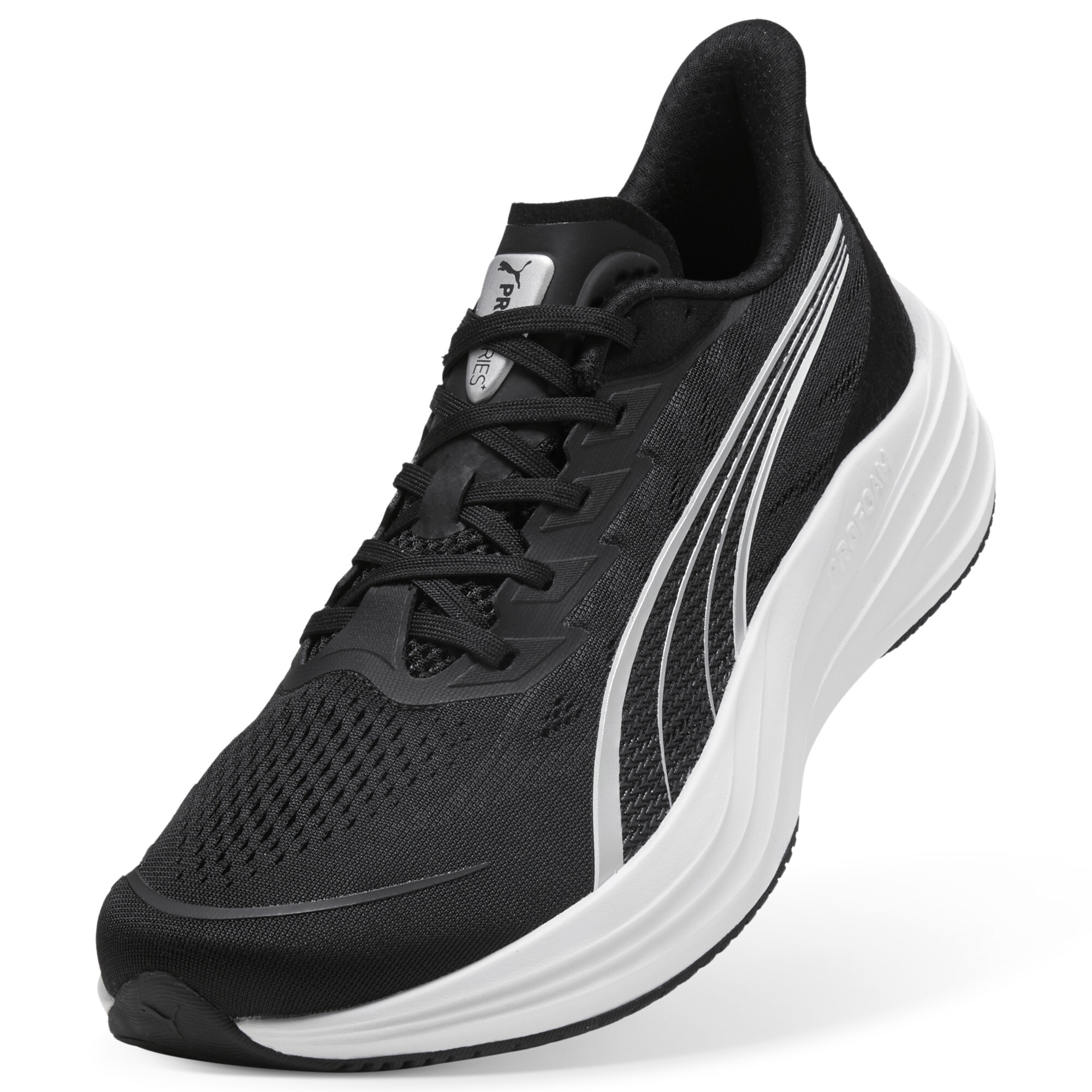 PUMA Darter Pro 2 uniseks hardloopschoenen, Zwart/Wit/Zilver, Maat 46 thumbnail 2