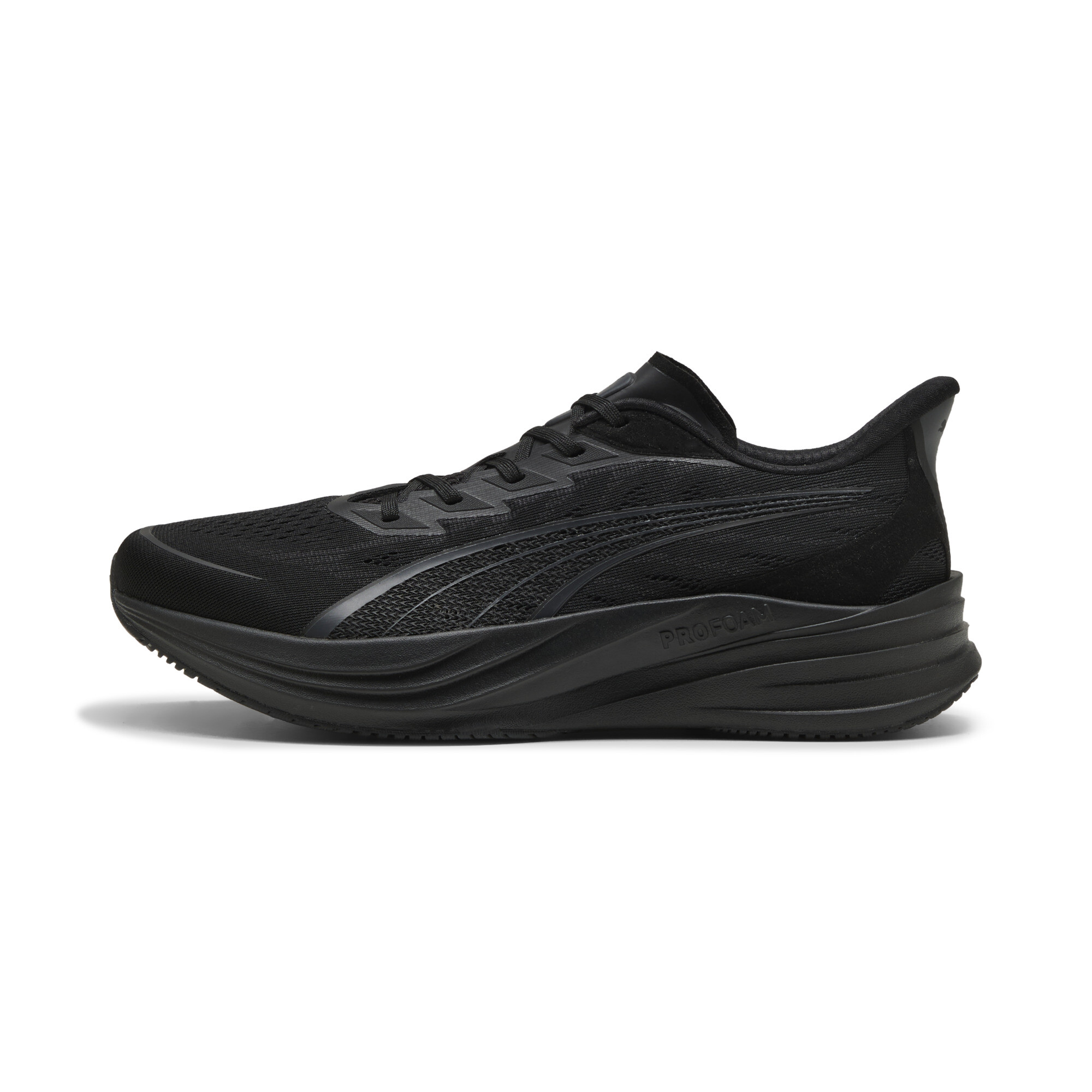 PUMA Darter Pro 2 uniseks hardloopschoenen, Zwart/Grijs, Maat 45