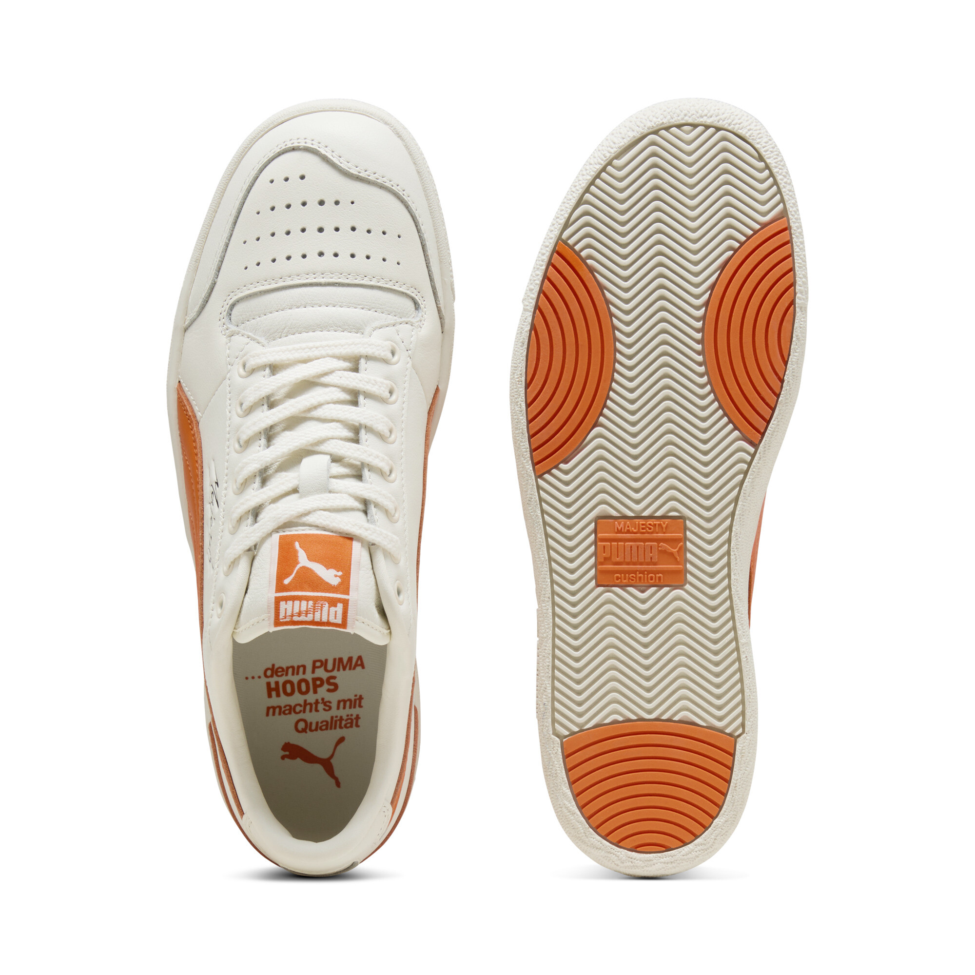 PUMA Majesty uniseks sneakers, Wit/Oranje, Maat 53,5 thumbnail 4