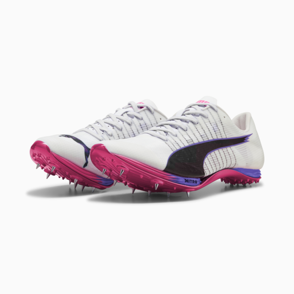 evoSPEED 400 NITRO™ Elite 2 DIGITOKYO Spikes Unisex, PUMA White-PUMA Black-Fluro Pink Pes, large-ZAF
