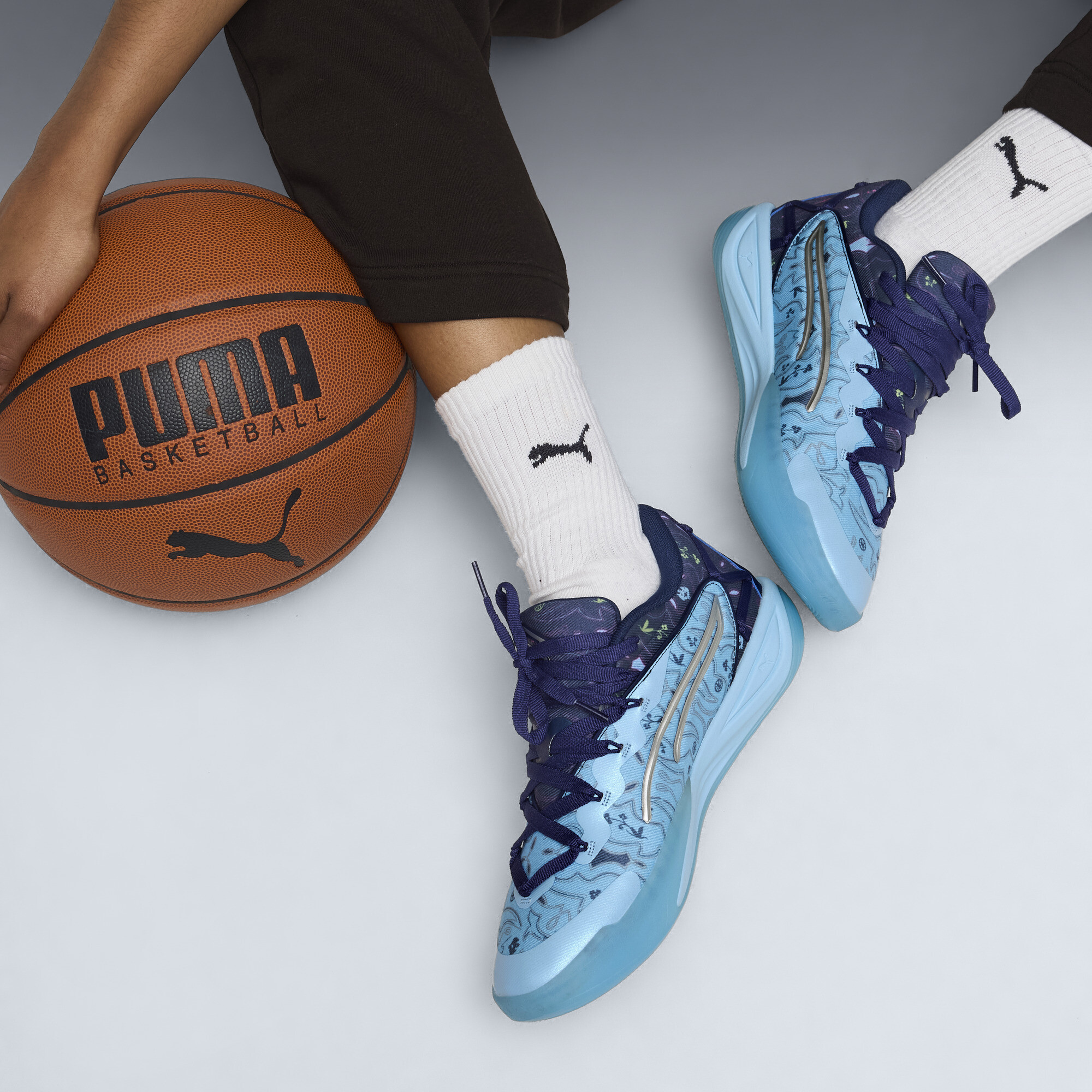 PUMA Stewie 4 Most Wanted basketbalschoenen voor Dames, Blauw/Zilver, Maat 38 thumbnail 7