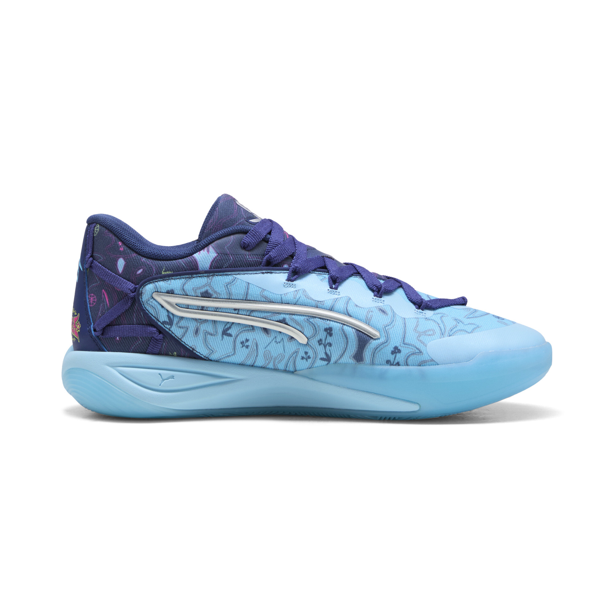 PUMA Stewie 4 Most Wanted basketbalschoenen voor Dames, Blauw/Zilver, Maat 38 thumbnail 4