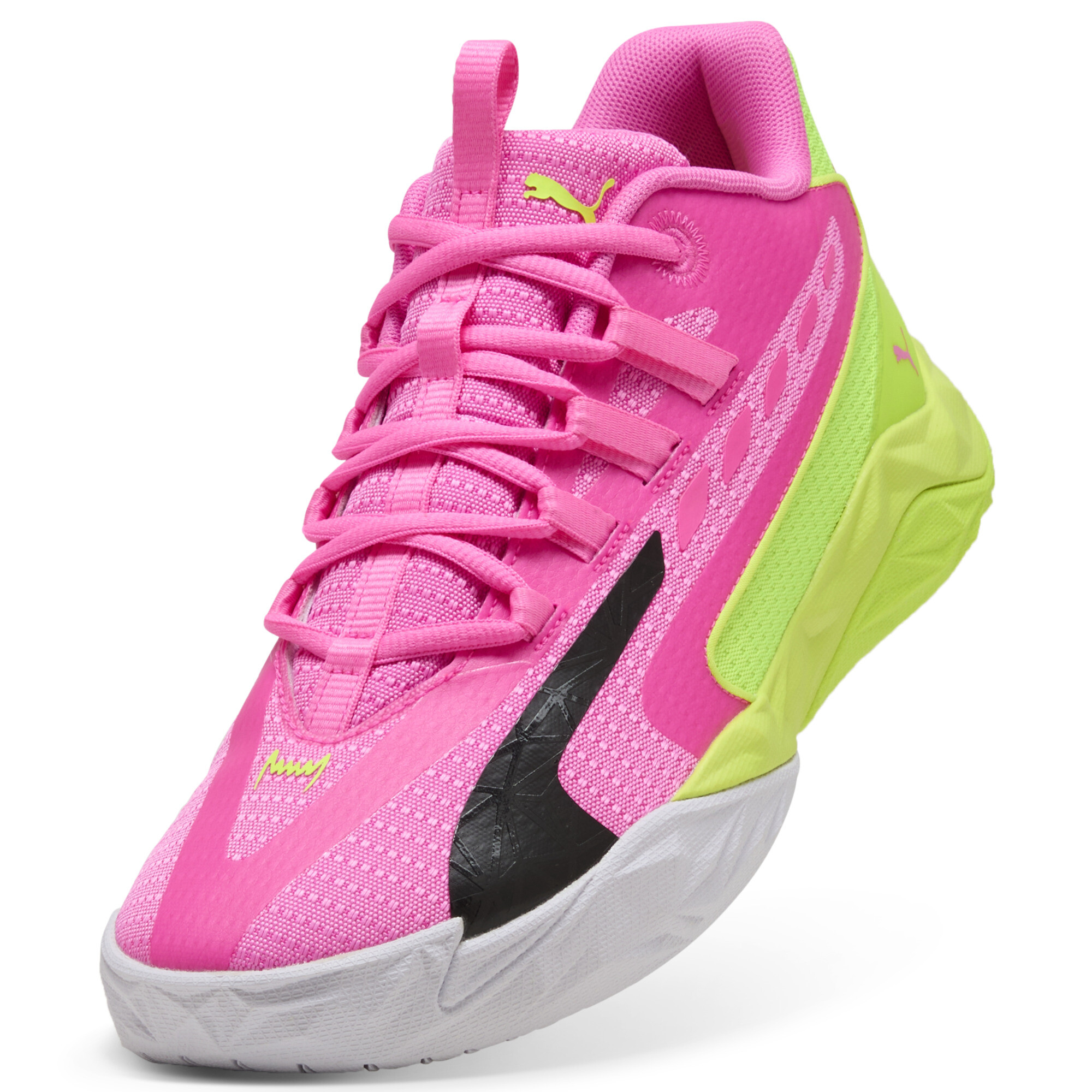 PUMA Dagger 2 middelhoge uniseks basketbalschoenen, Groen/Zwart, Maat 47 thumbnail 3