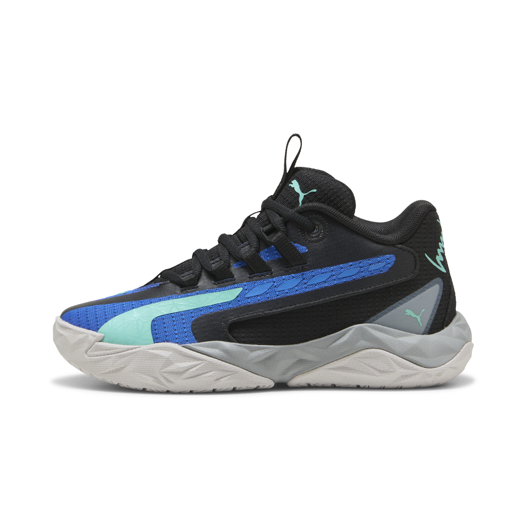 PUMA Dagger 2 Mid Big Kids' Basketball Shoes in Black, Size 4.5