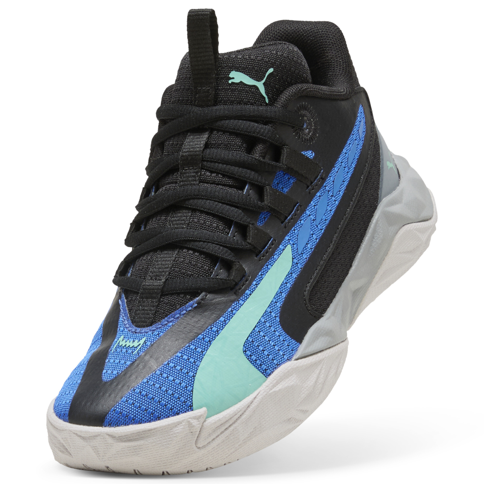 PUMA Dagger 2 middelhoge basketbalschoenen, Blauw/Zwart, Maat 36 thumbnail 2