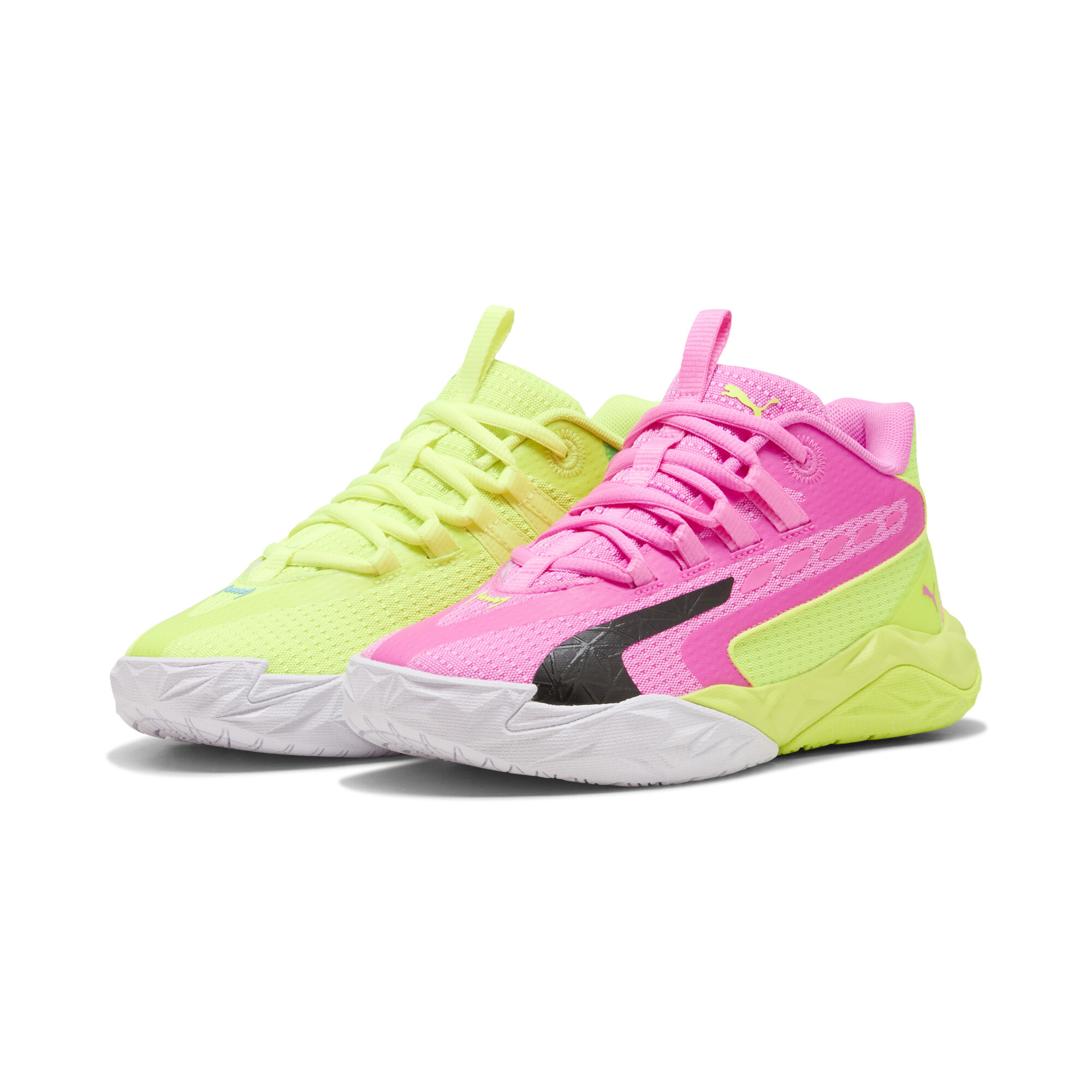 PUMA Dagger 2 middelhoge basketbalschoenen, Groen/Zwart, Maat 35,5