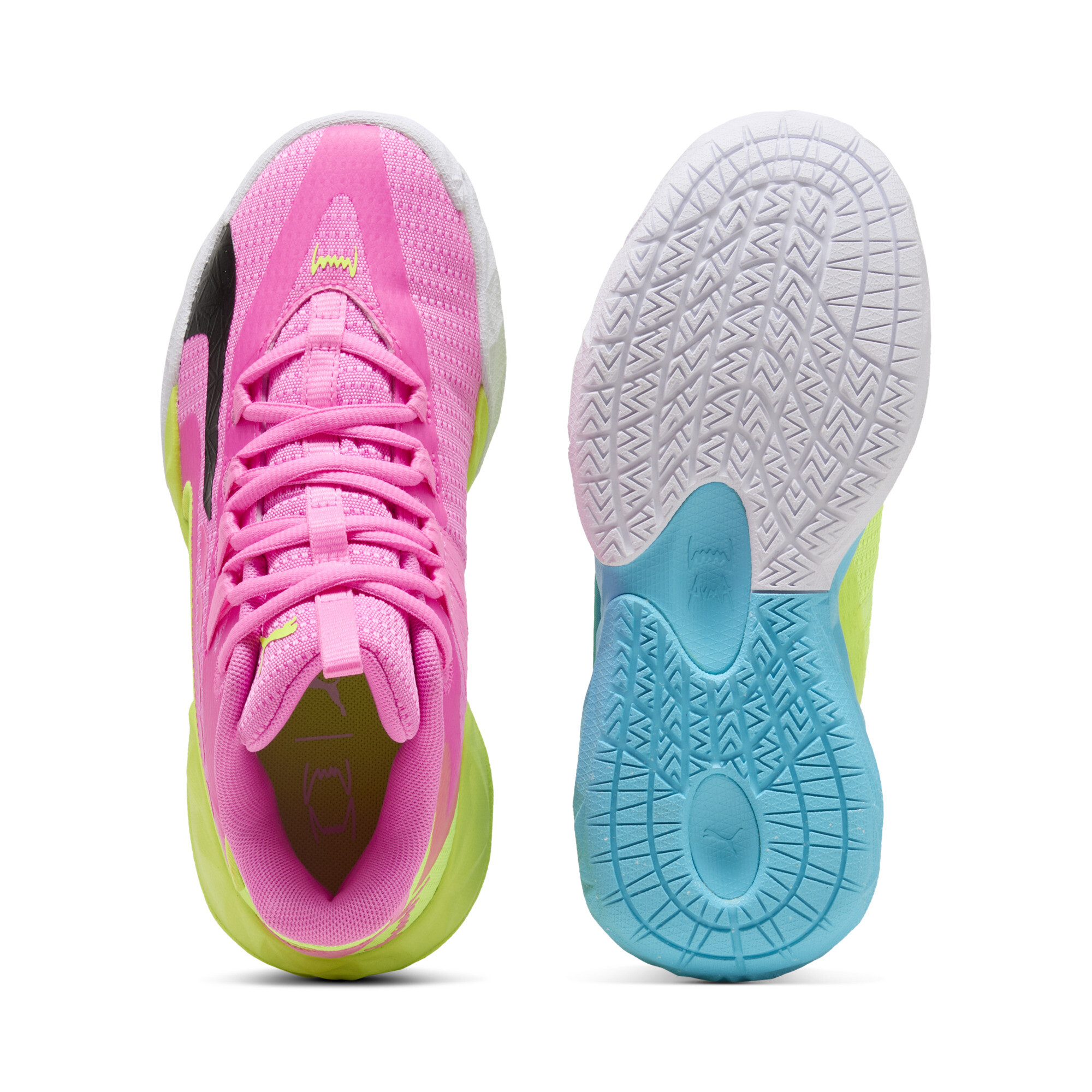 PUMA Dagger 2 middelhoge basketbalschoenen, Groen/Zwart, Maat 35,5 thumbnail 5