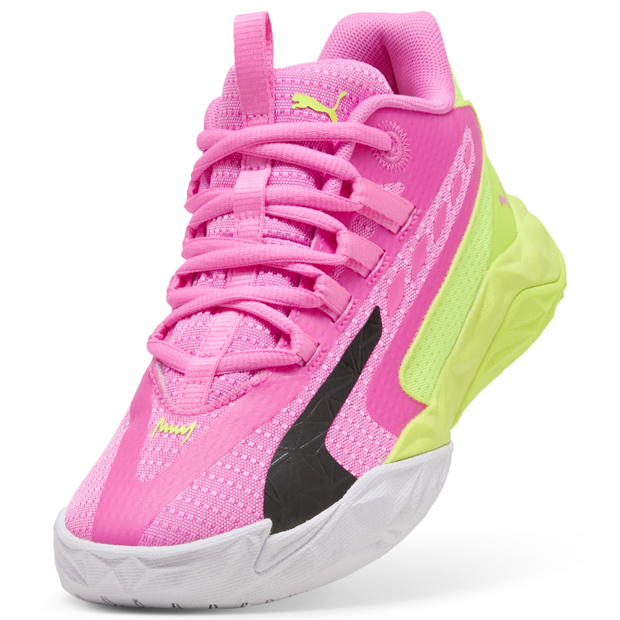 PUMA Dagger 2 middelhoge basketbalschoenen, Groen/Zwart, Maat 35,5 thumbnail 3