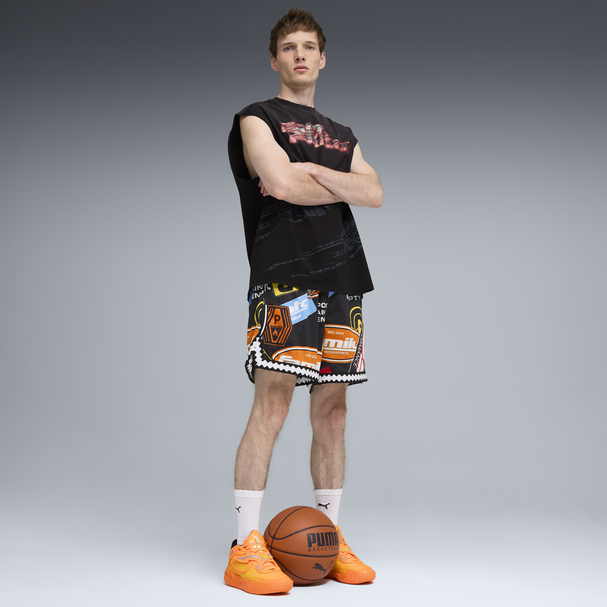 PUMA x FAST&FURIOUS MB.05 LA uniseks basketbalschoenen, Groen, Maat 40 thumbnail 7