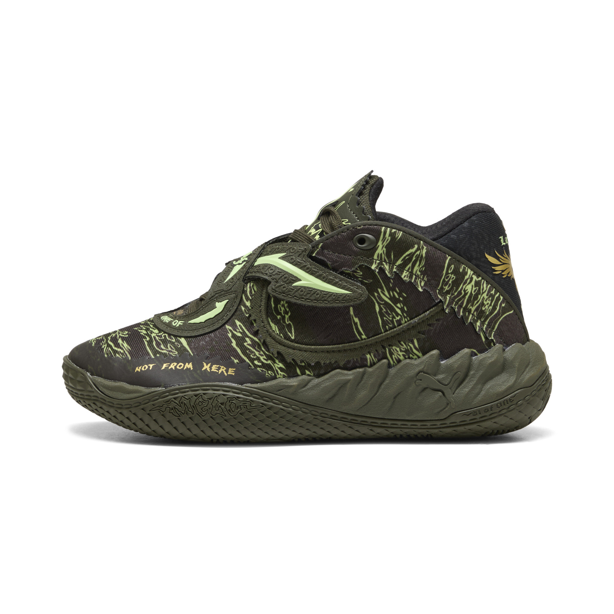 PUMA MB.05 Camo Big Kids' Basketball Shoes in Green, Size 5
