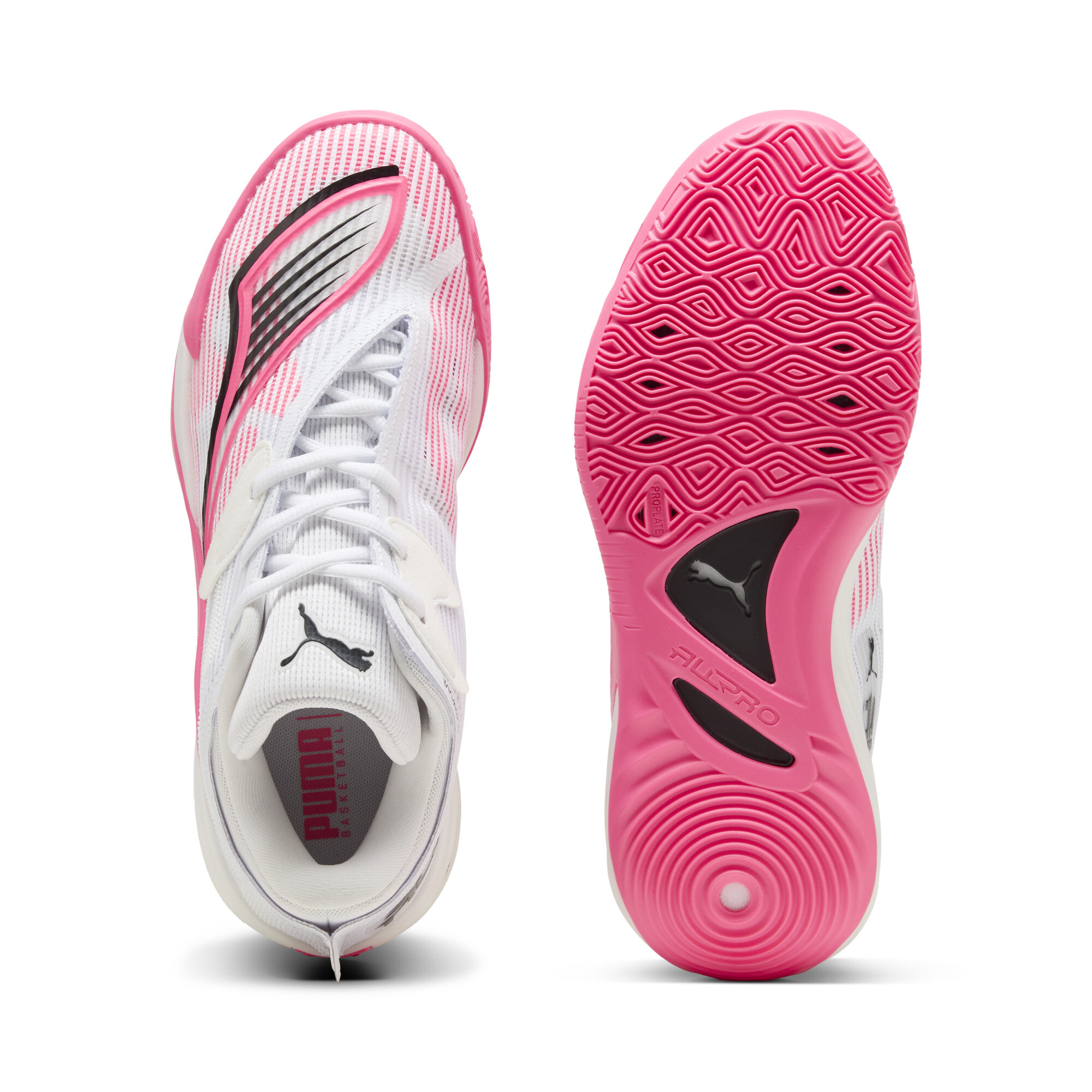 PUMA All-Pro NITRO™ 2 uniseks basketbalschoenen, Roze/Zwart/Wit, Maat 48 thumbnail 4