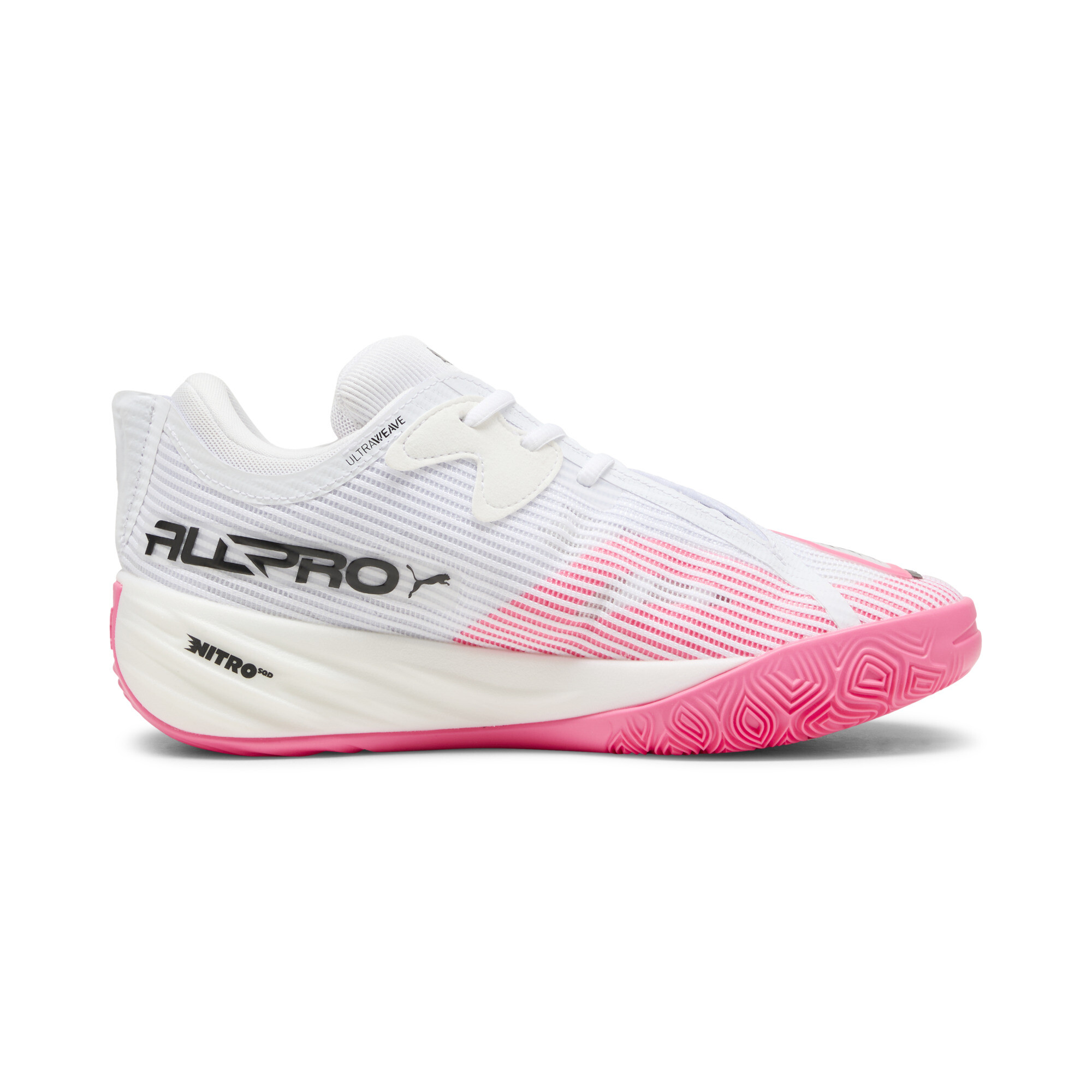 PUMA All-Pro NITRO™ 2 uniseks basketbalschoenen, Roze/Zwart/Wit, Maat 48 thumbnail 3