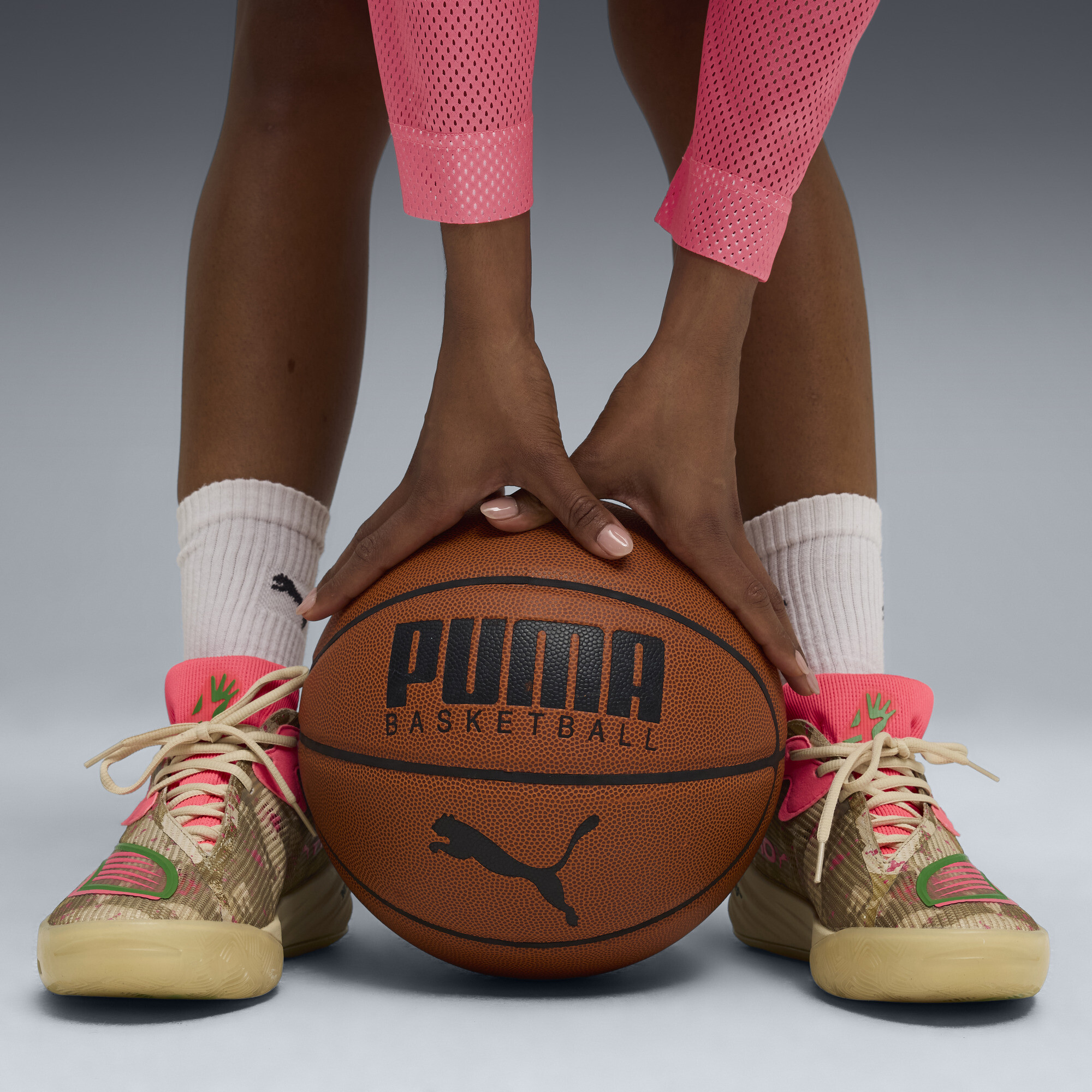 PUMA All-Pro NITRO™ 2 Flau'jae uniseks basketbalschoenen, Roze/Groen, Maat 42 thumbnail 8