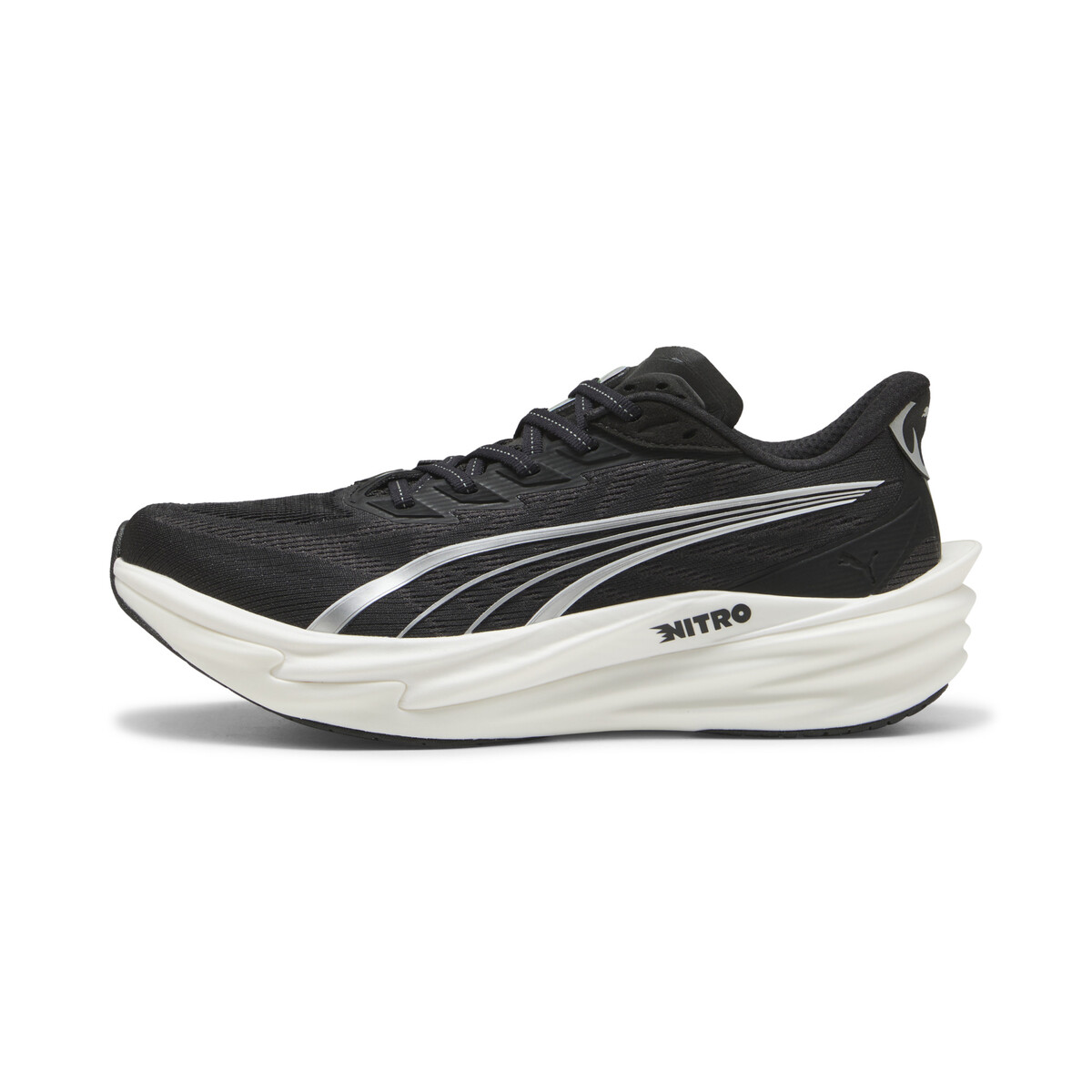 Deviate NITRO™ 4 Wide Running Shoes Men in Black/White Silver by PUMA, UK 8.5