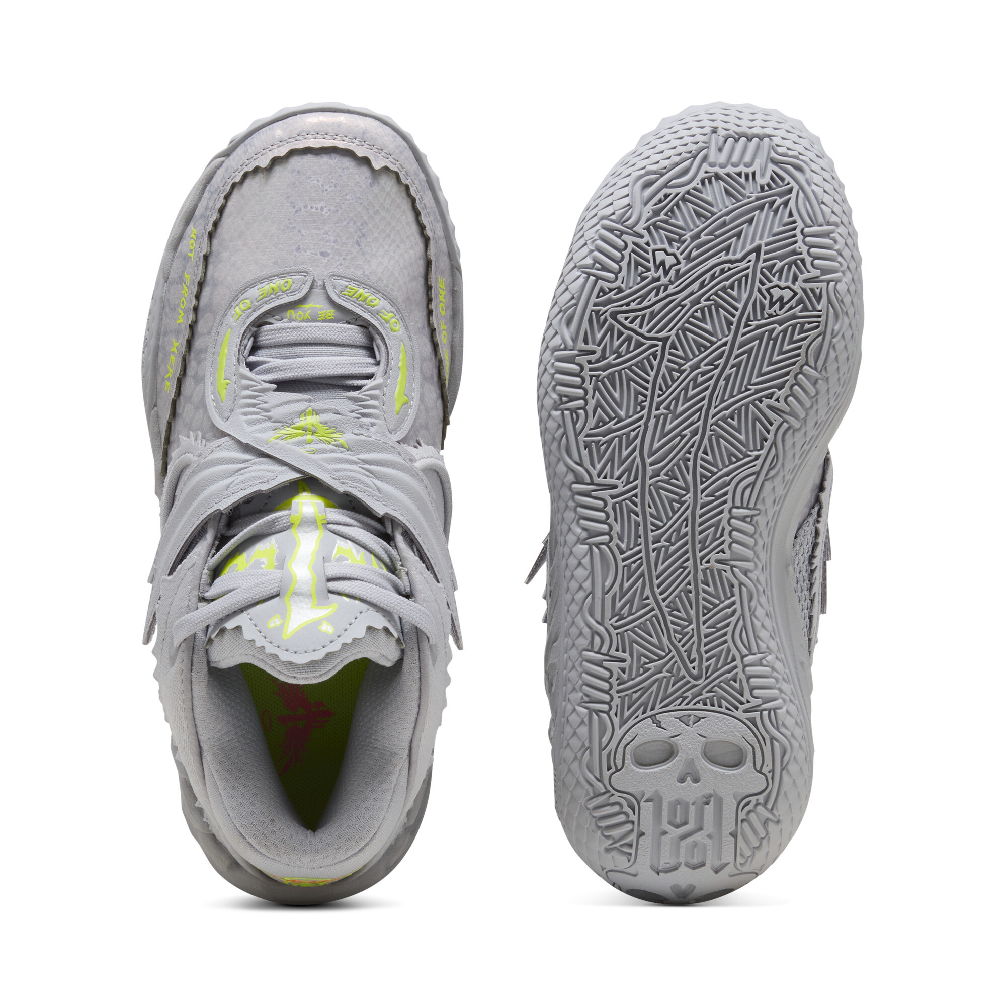 PUMA MB.05 Metallic basketbalschoenen, Rood/Geel/Zilver, Maat 35,5 thumbnail 6