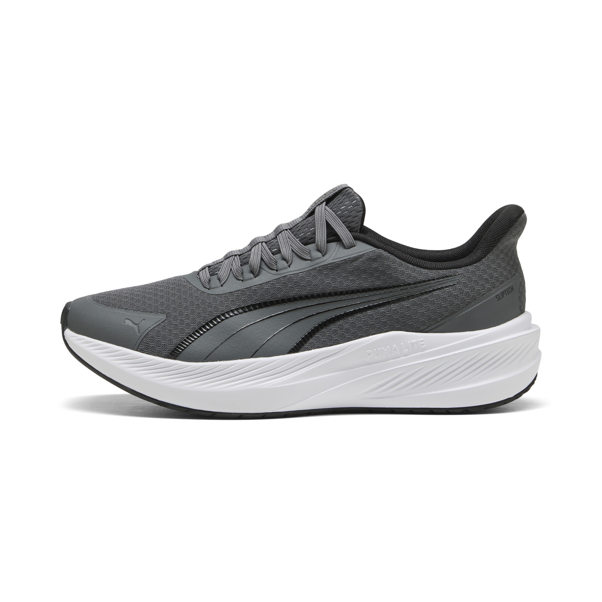 PUMA Dasher Lite SLIPTECHâ¢ uniseks hardloopschoenen, Zwart/Grijs/Wit, Maat 38,5