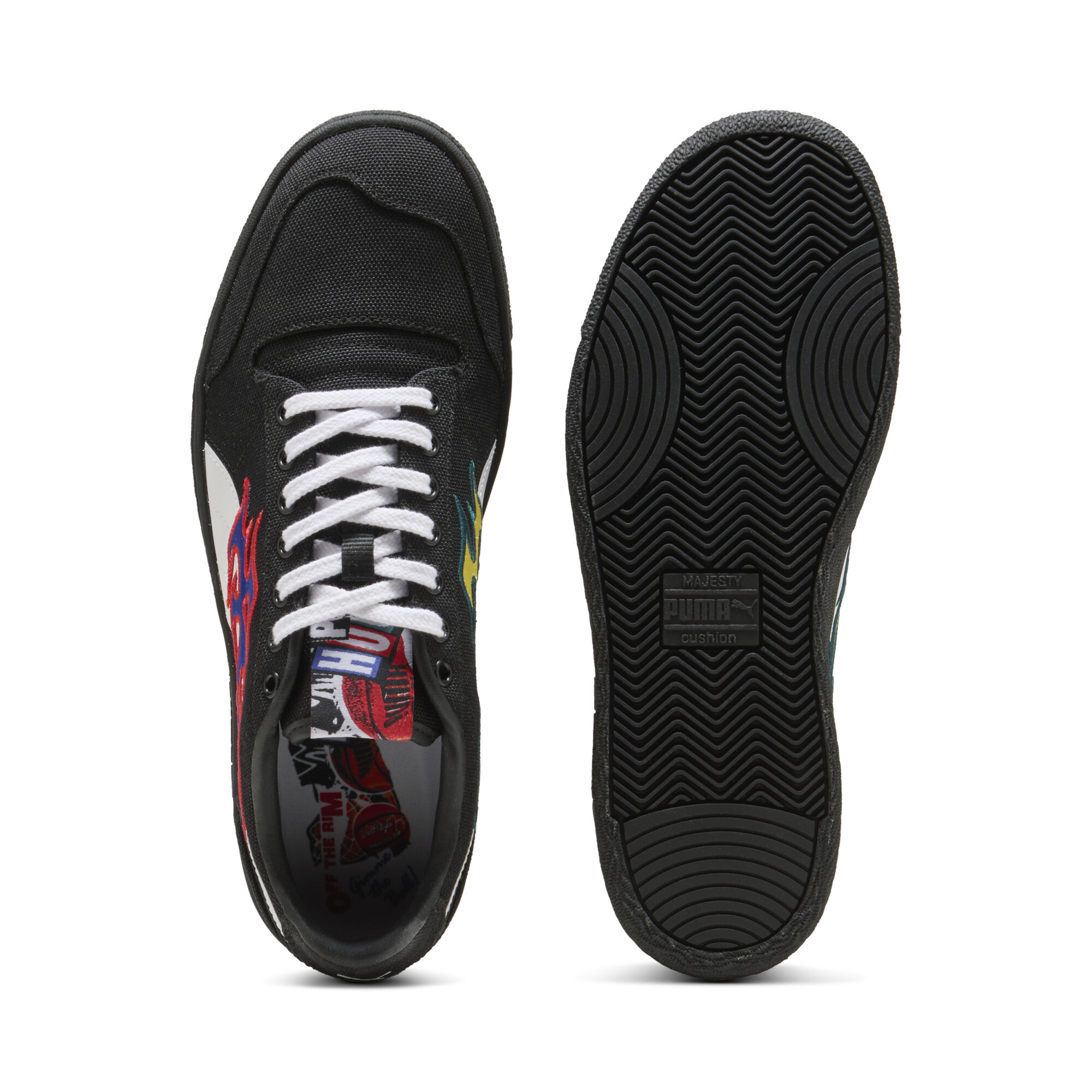 PUMA Majesty uniseks basketbalsneakers, Zwart/Wit, Maat 38 thumbnail 4