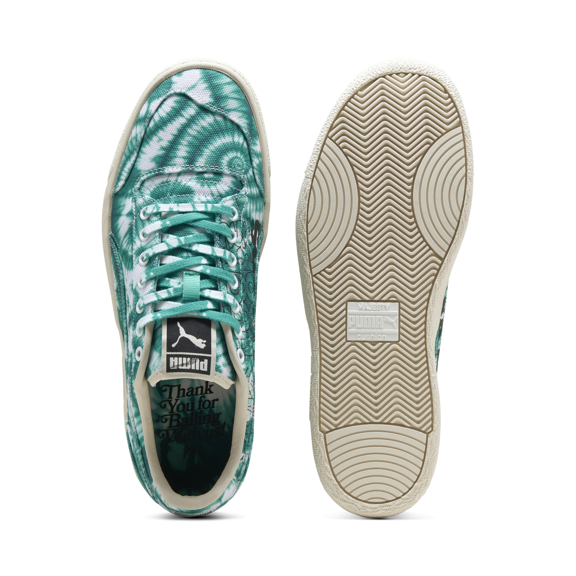 PUMA Majesty What The Fun uniseks sneakers, Groen/Wit, Maat 36 thumbnail 4